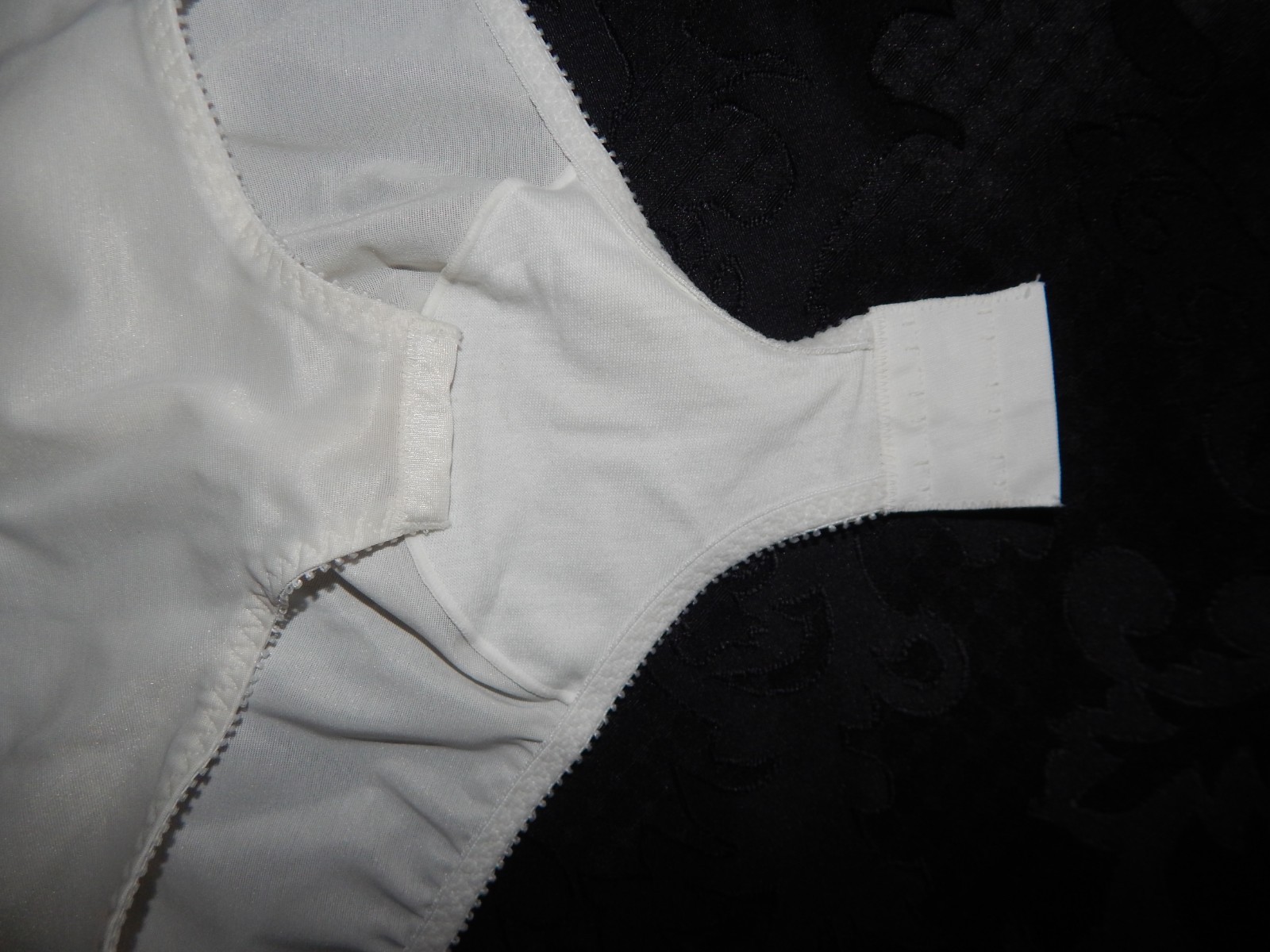 De Luxe Fashions All in One White Stretchy Girdle Bodysuit Soft Cups-Style 40B