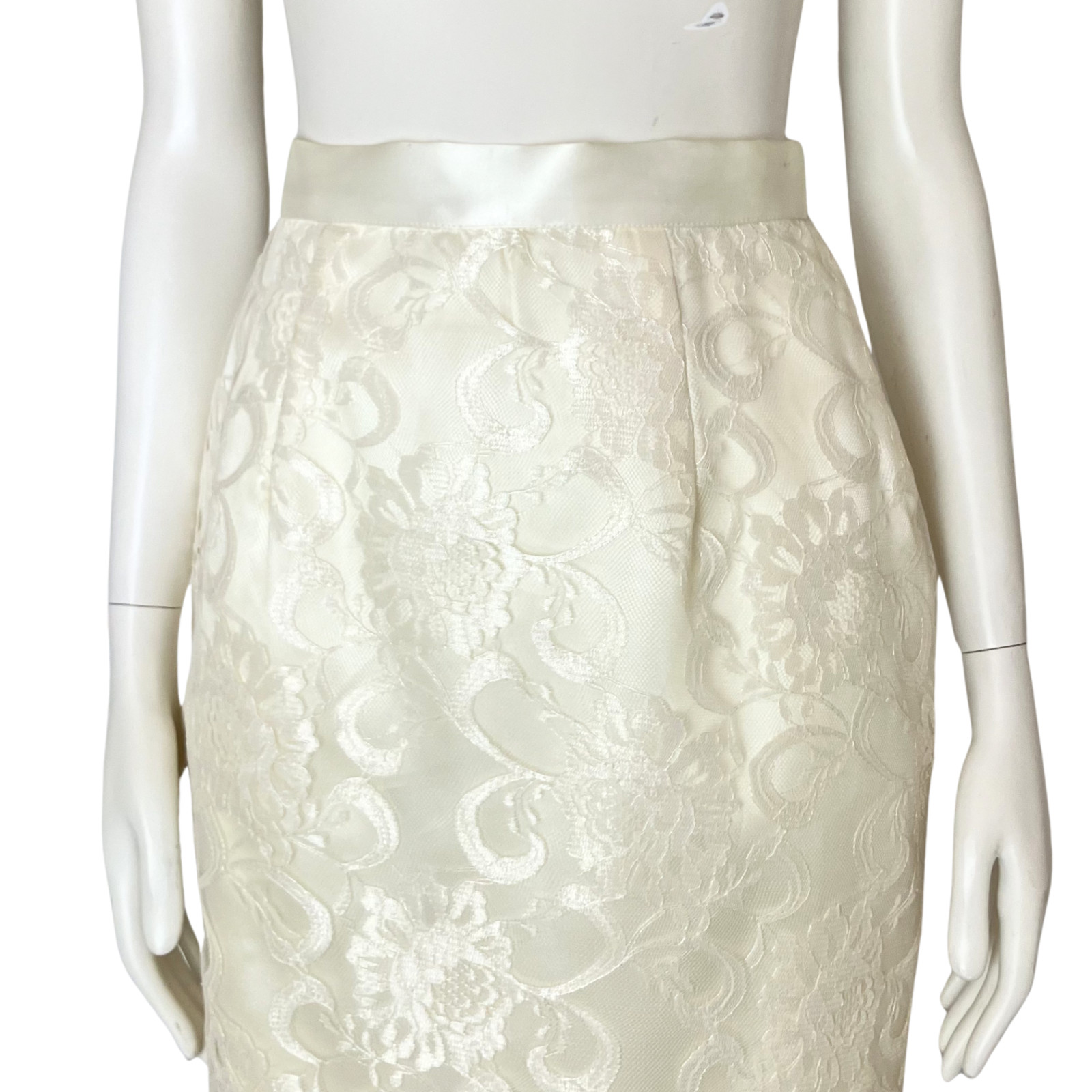 Vintage 80s Scott McClintock Ivory Lace Wedding Skirt Suit Set. XS 4. Bridal