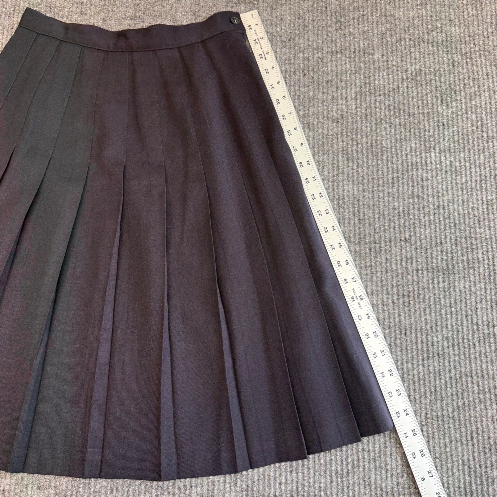 J.G. Hook Vintage Navy Pleated Midi Skirt Size 6 100% Wool Classic Preppy A-Line