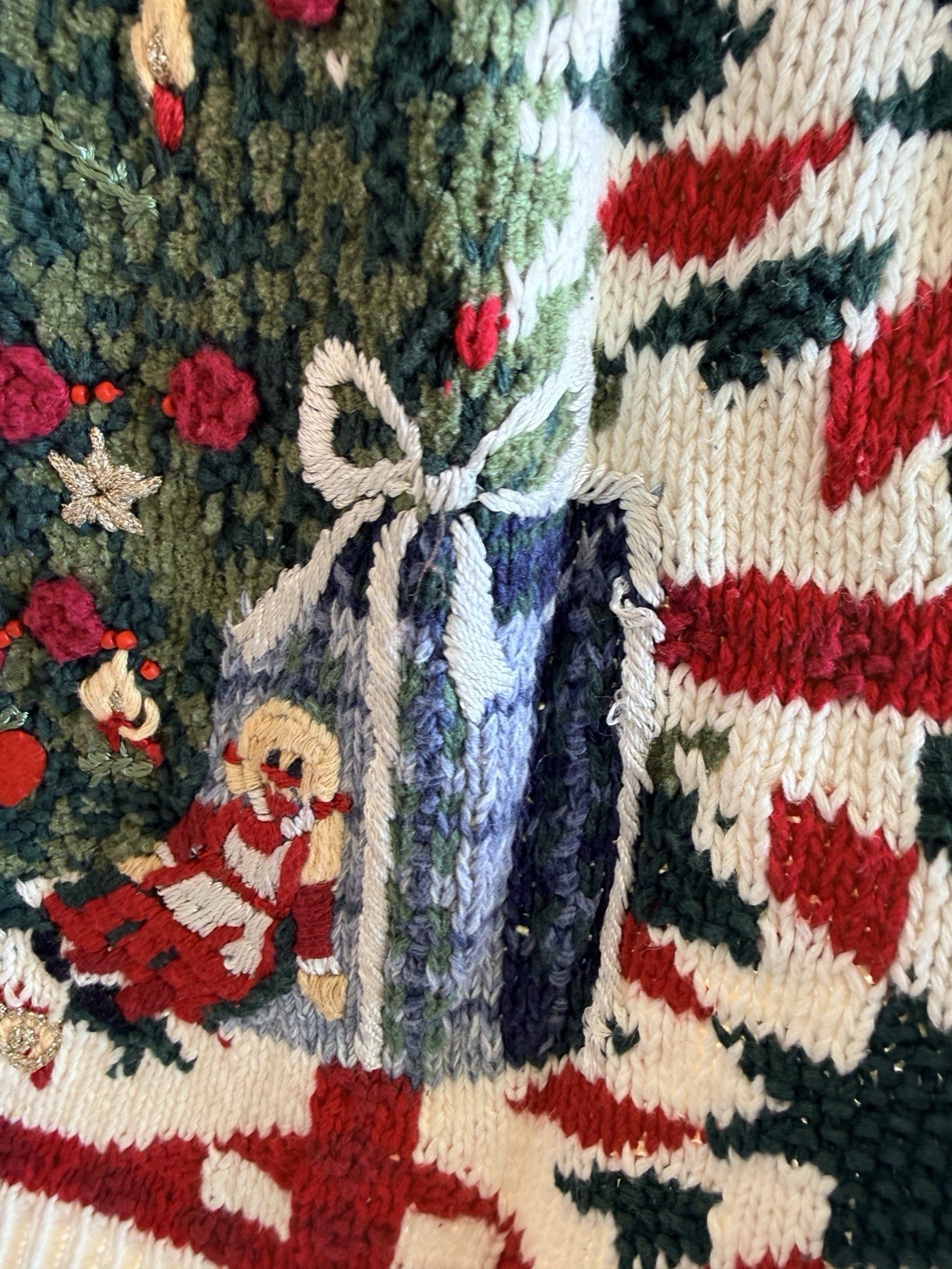 Vintage Heirloom Collectibles 1998 Christmas Tree Sweater Grandma Whimsy L