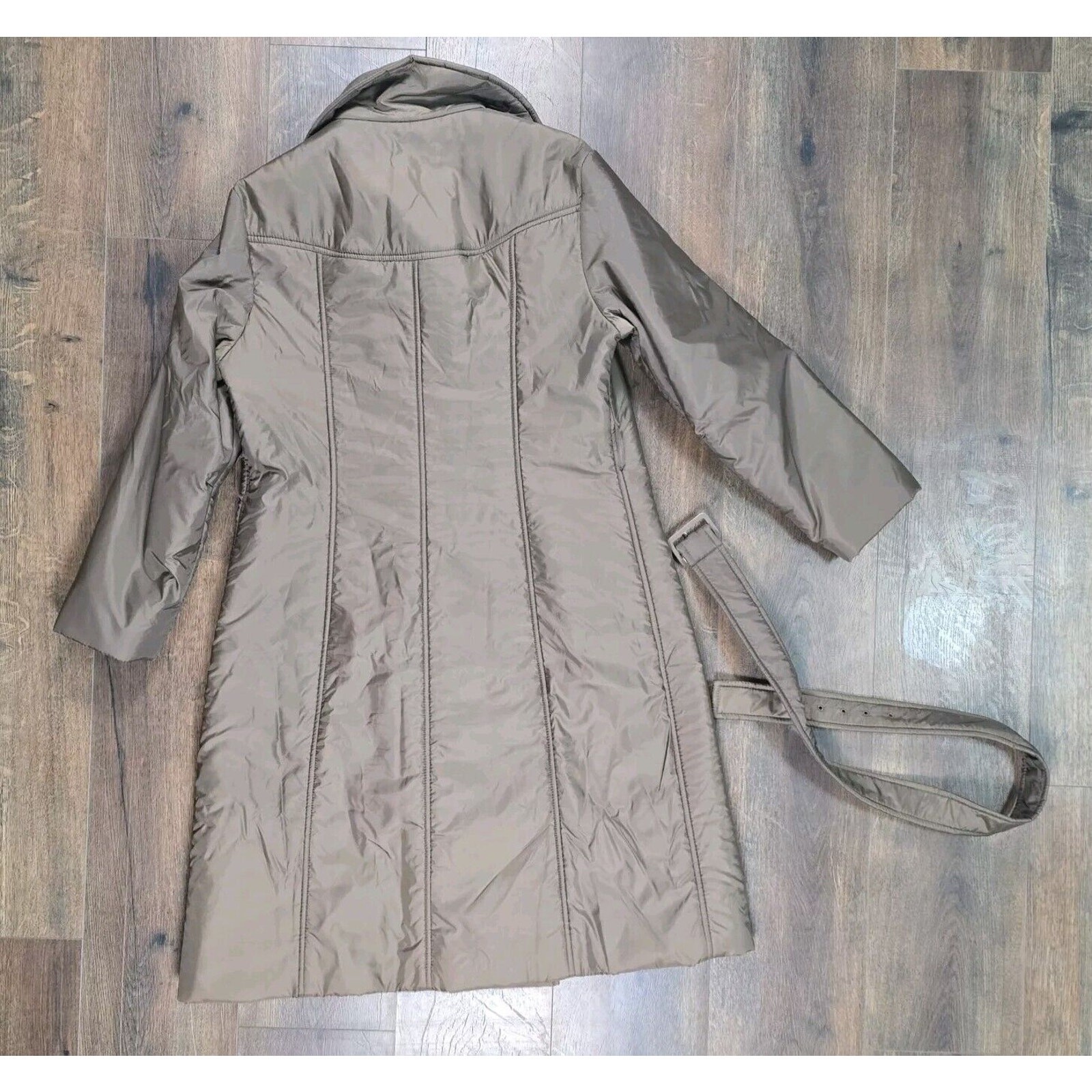 Vintage Bromleigh 14 Brown/bronze Trench Long Coat Jacket Belted Lightweight