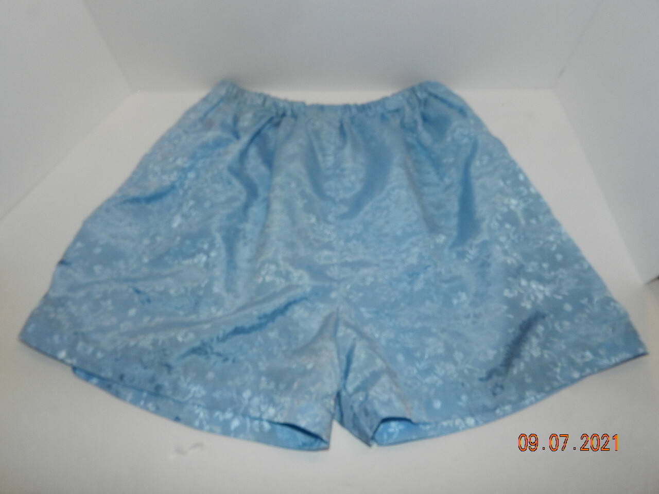 Vtg Cool Clothing Satin second skin Tap Panties Sleep Panty Shorts blue embos XL