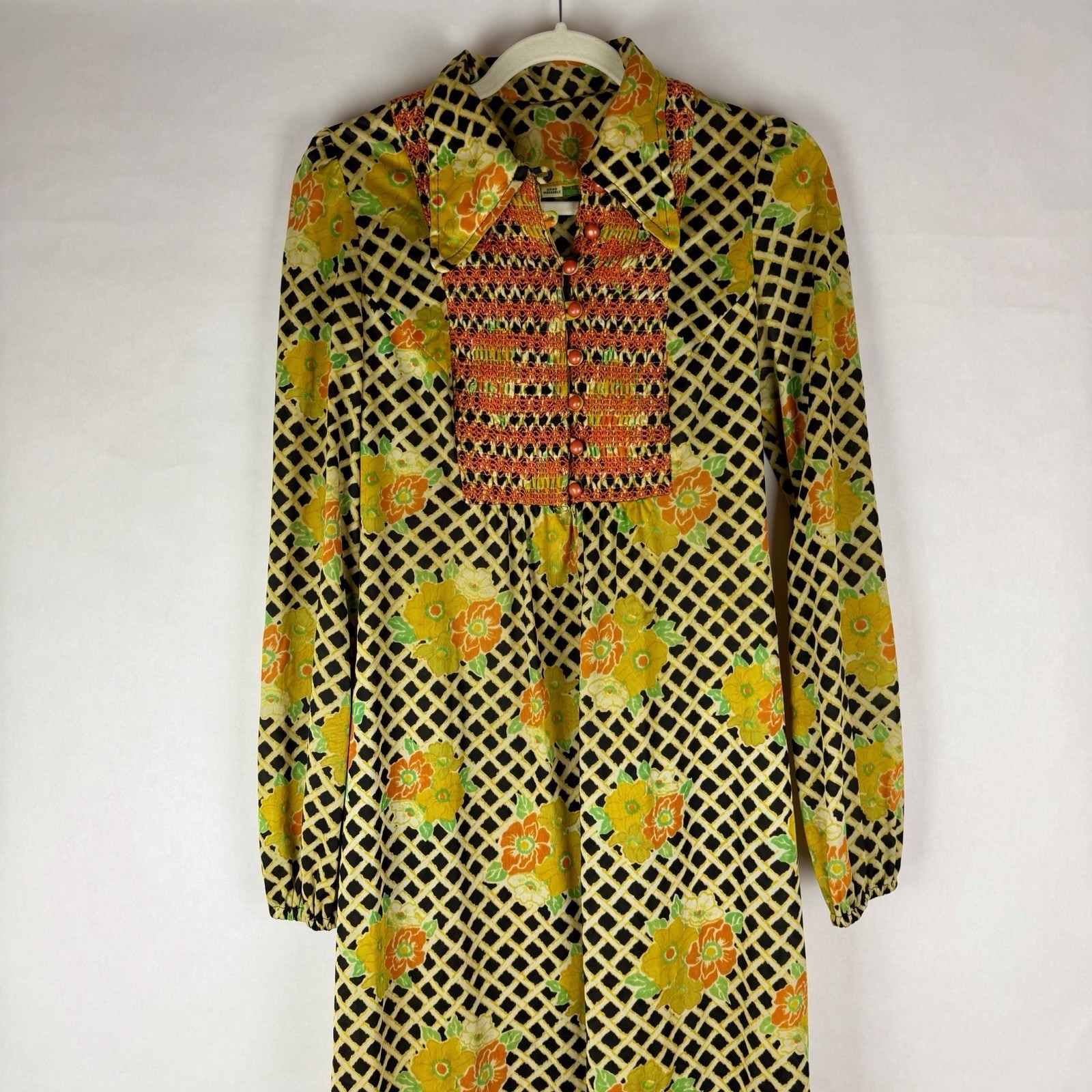 Vintage 70s Maxi Dress Small? Floral Mod Retro Hippie Boho Cottage