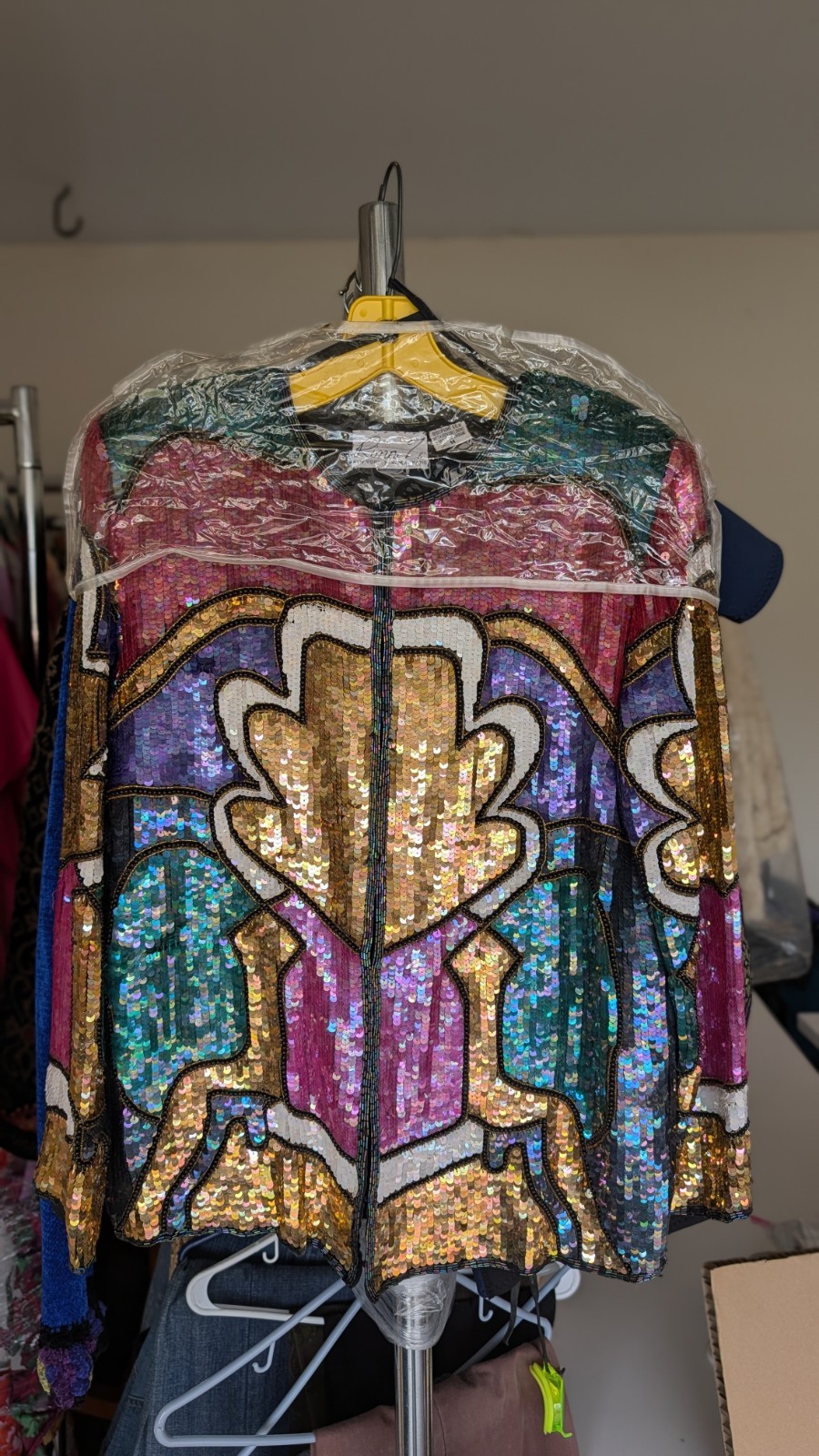 Vintage Rina Z 100% Silk Hand Beaded Sequin Jacket Art Deco India Women’s M