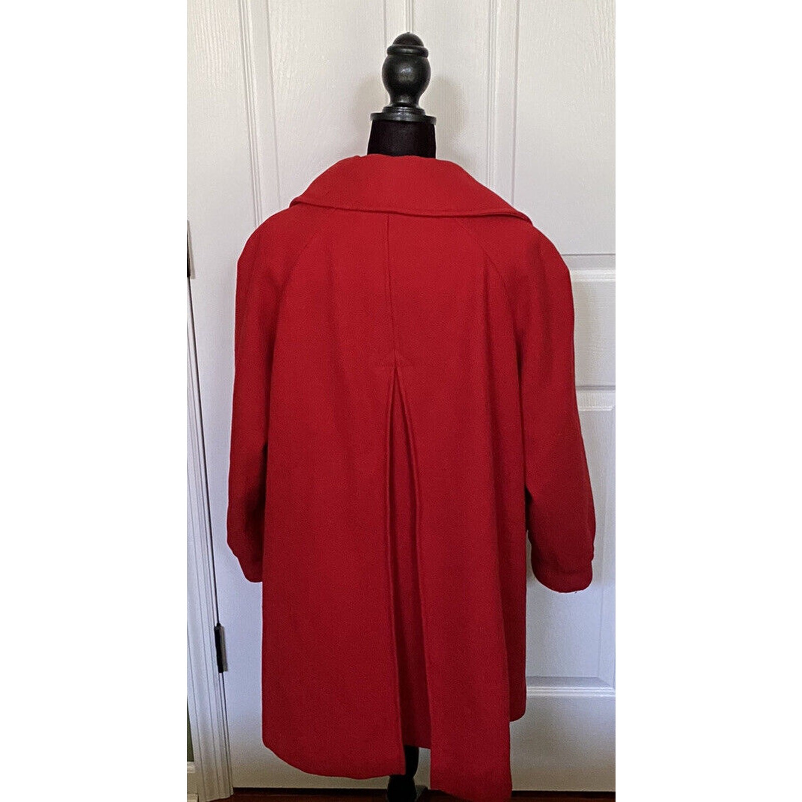 Sears Fashions Designs Red Wool Nylon Winter VTG Ladies Coat Jacket Cabin READ