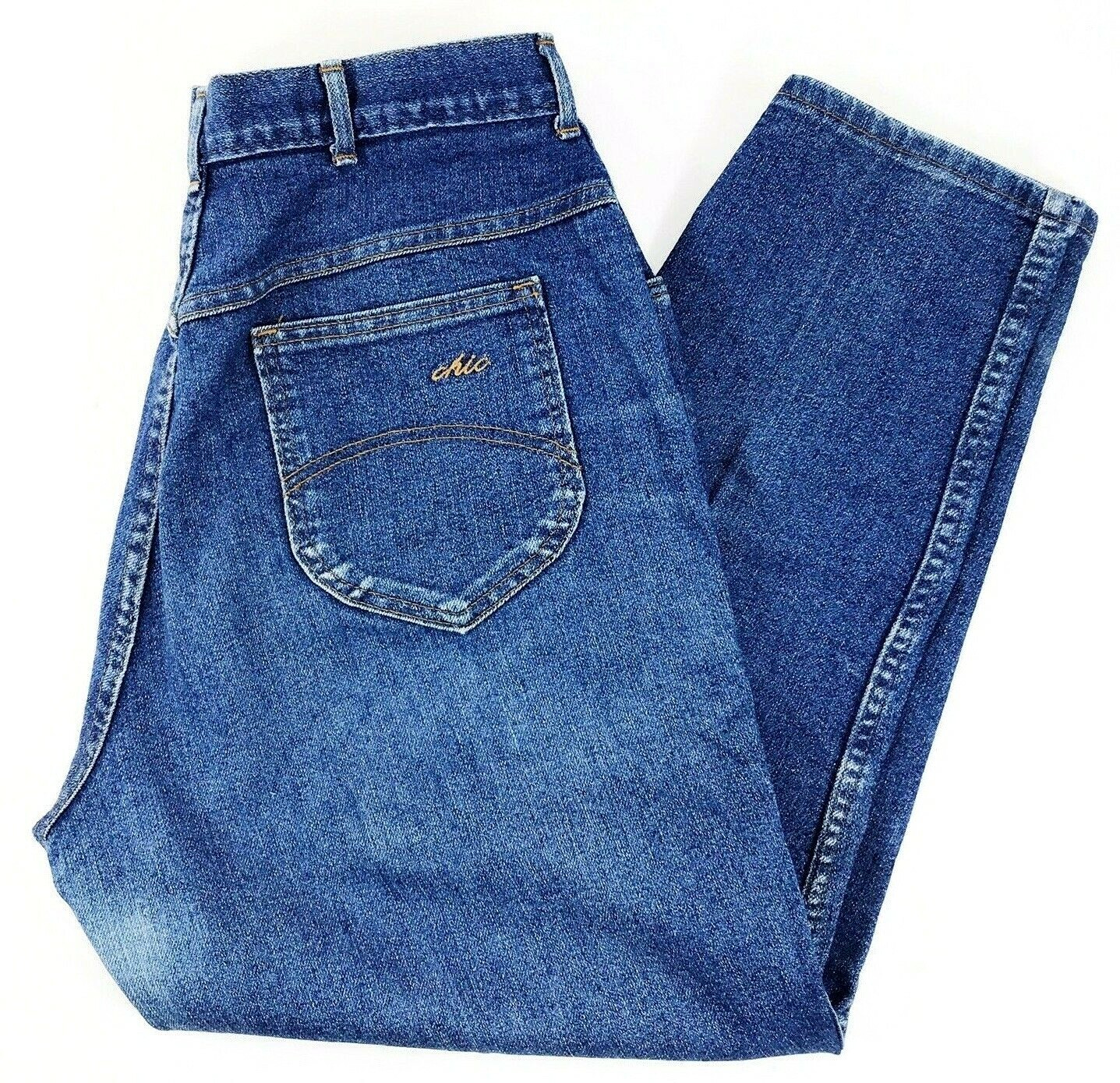Chic Jeans Women’s 18 WP 34 x 29 Vintage 80’s Blue Tapered Leg High Waist Mom
