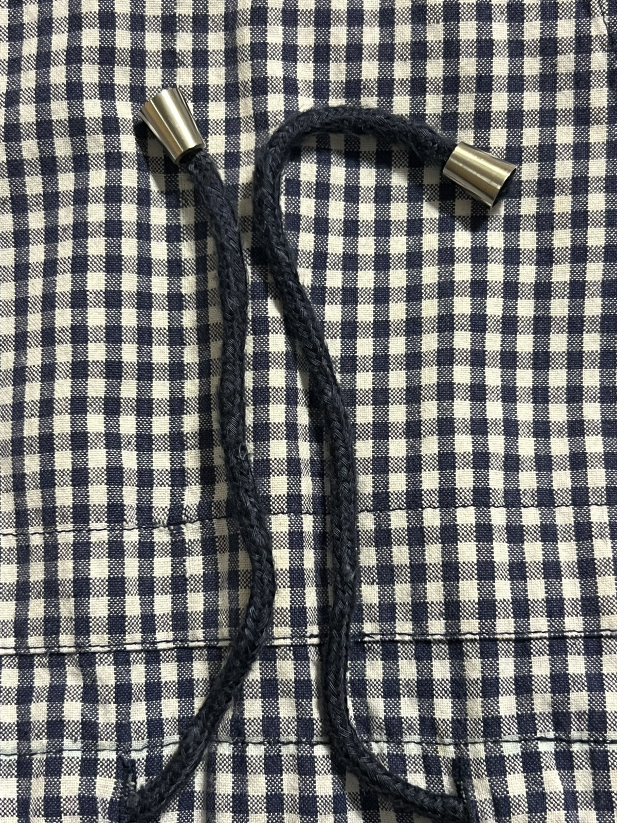 Vintage Krazy Kat Blue Check Top With Hood Kangaroo Pocket Sz Large