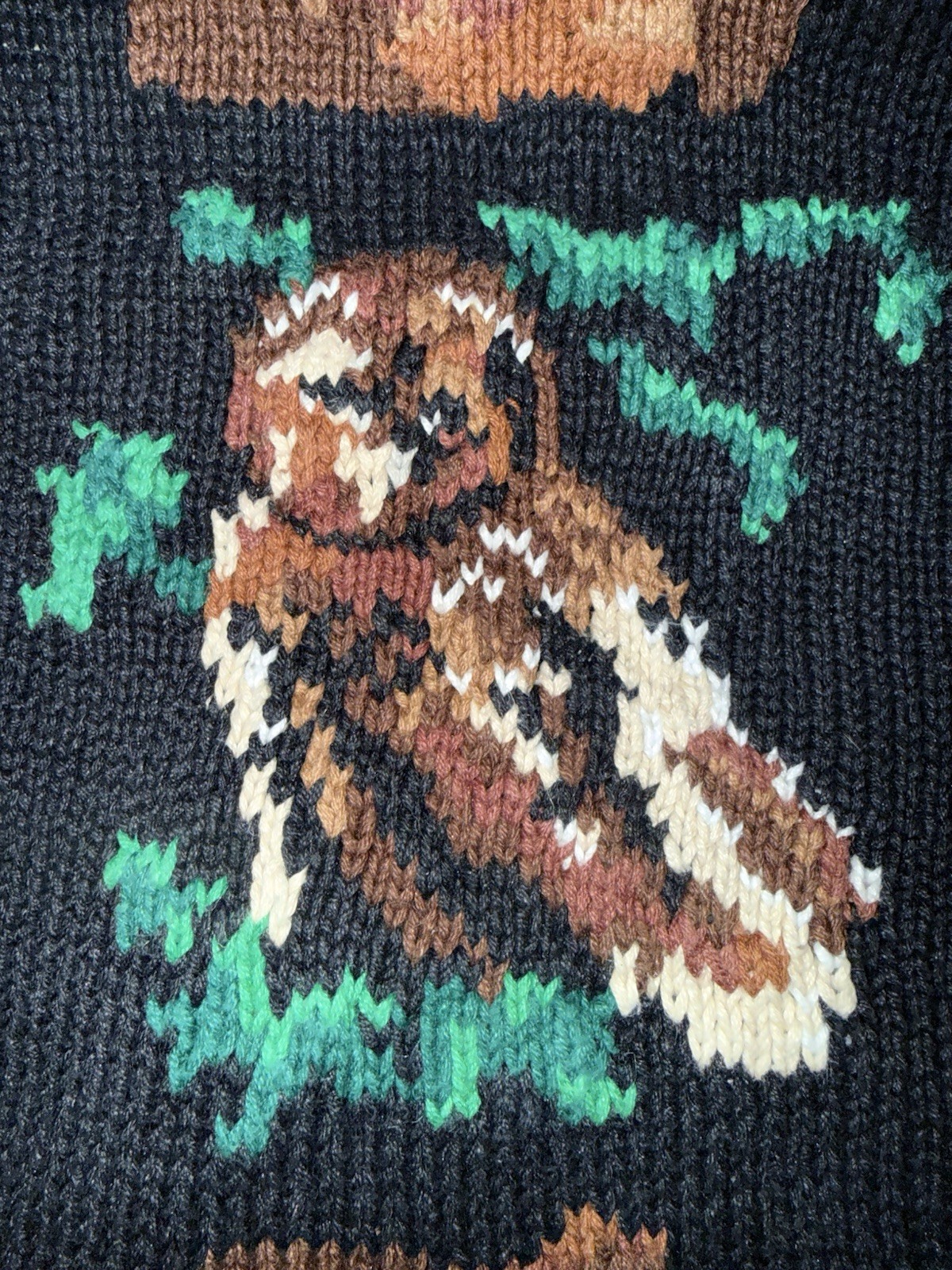 Vtg The Eagle’s Eye “World Wildlife Collection” hand-knit cardigan sweater Large