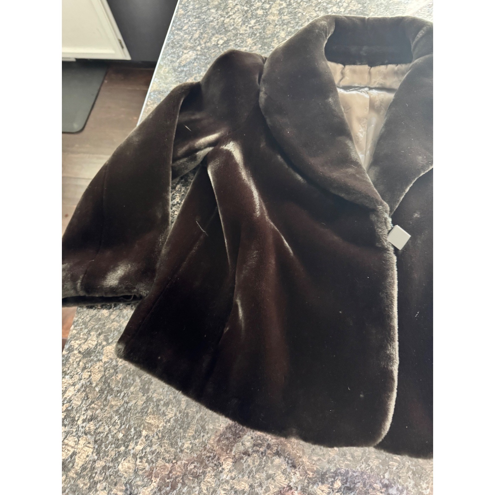 Vintage sportowne Faux Fur Jacket Brown coat USA made Orignal ZCMI tag attached