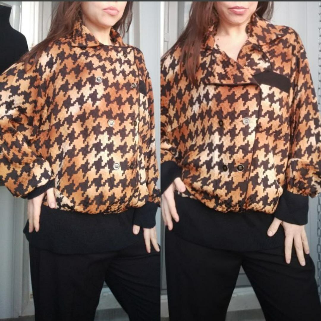 Double-breasted blouse in „houndstooth” Werner Graumann D46/XL