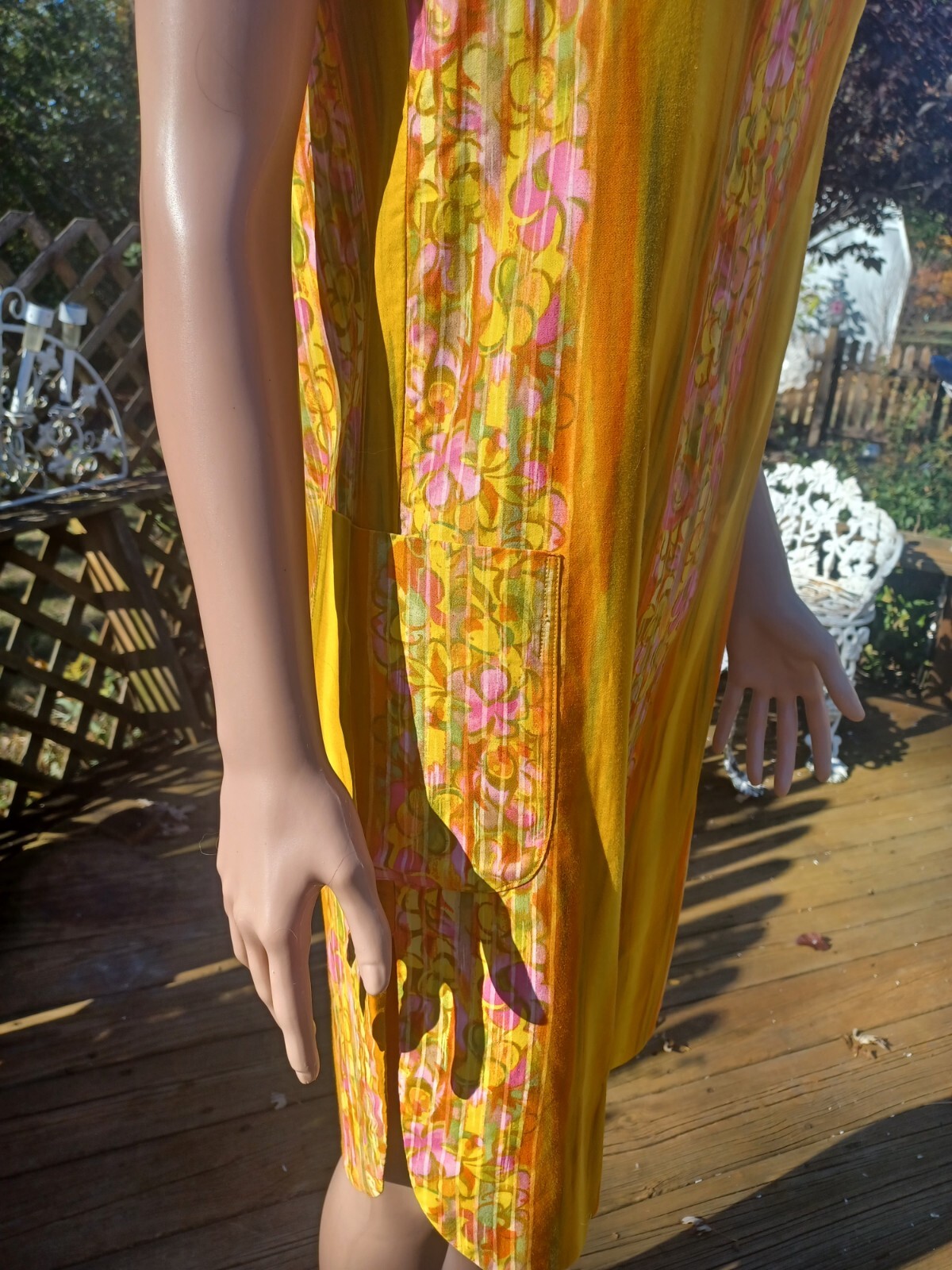 True VTG 1960s Mid-century Authentic Hawaiian Dress Mod Tiki Hawaii Loungewear M