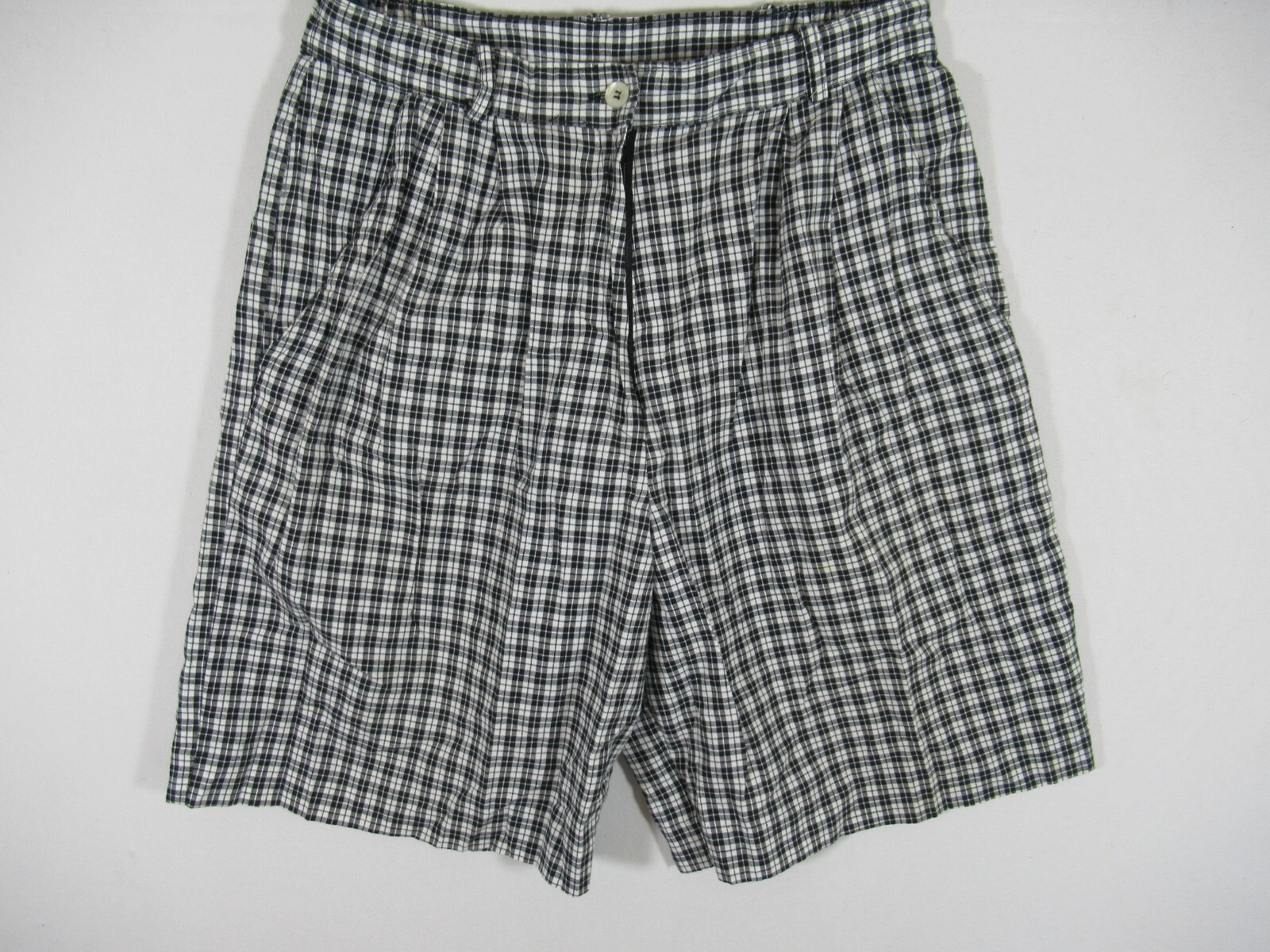 Vintage 90s Jantzen Pleated High Rise Mom Shorts Women 10 Plaid 80s