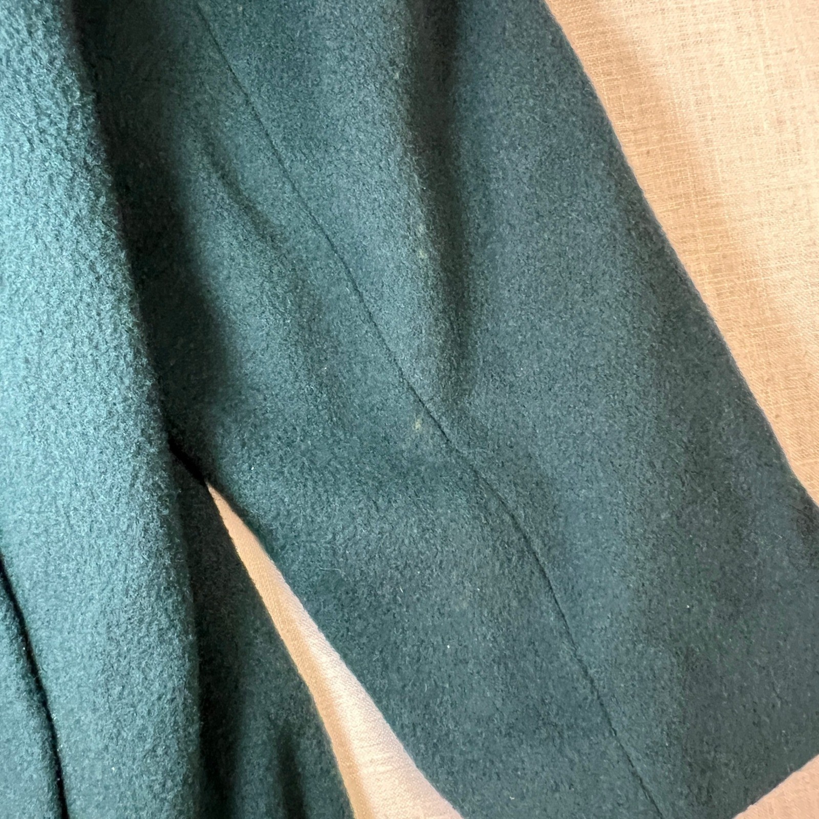 VTG Forecaster Wool Trench Coat Womens 8 Long Green Button Front Overcoat USA