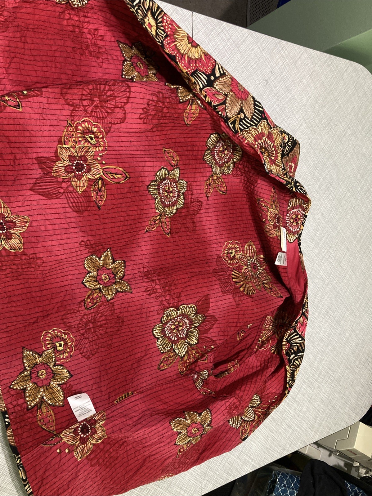 Vtg 90s Y2K Alfred Dunner Quilted Jacket Boho Floral Lightweight Plus 18W Pink