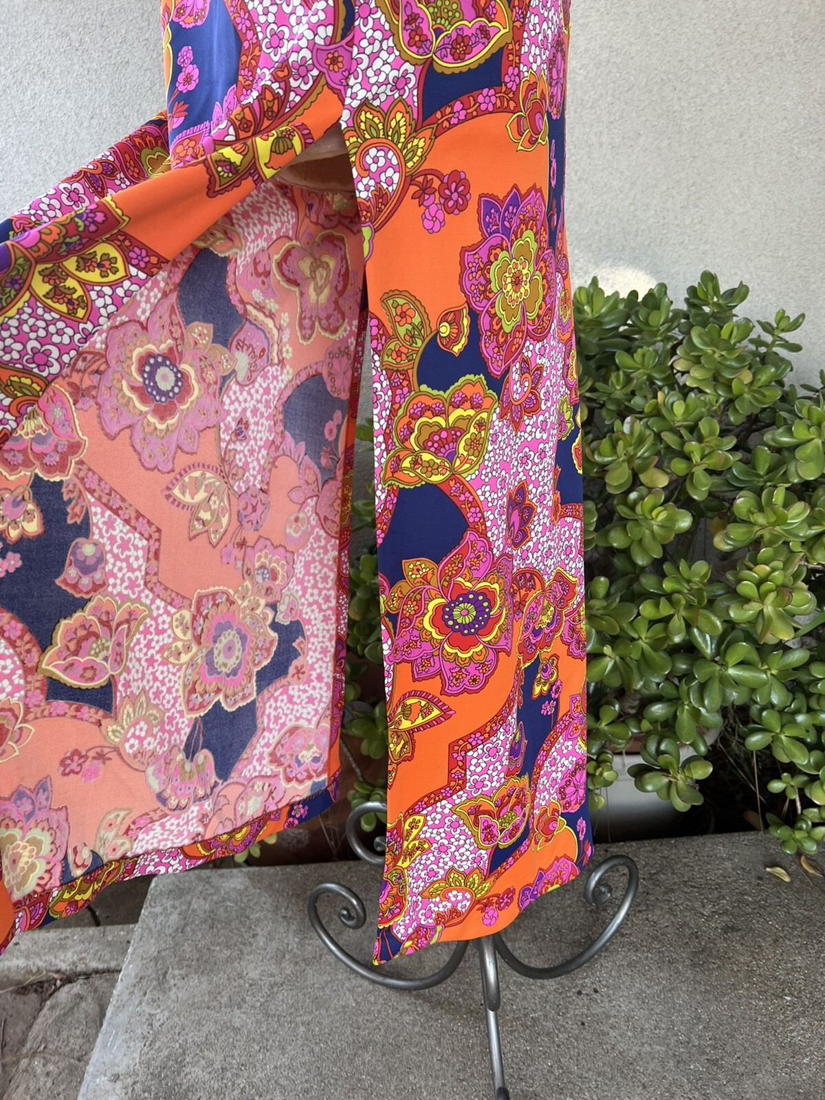 Vintage Maxi Dress By Catalina inc colorful resort wear sz S Mod Print