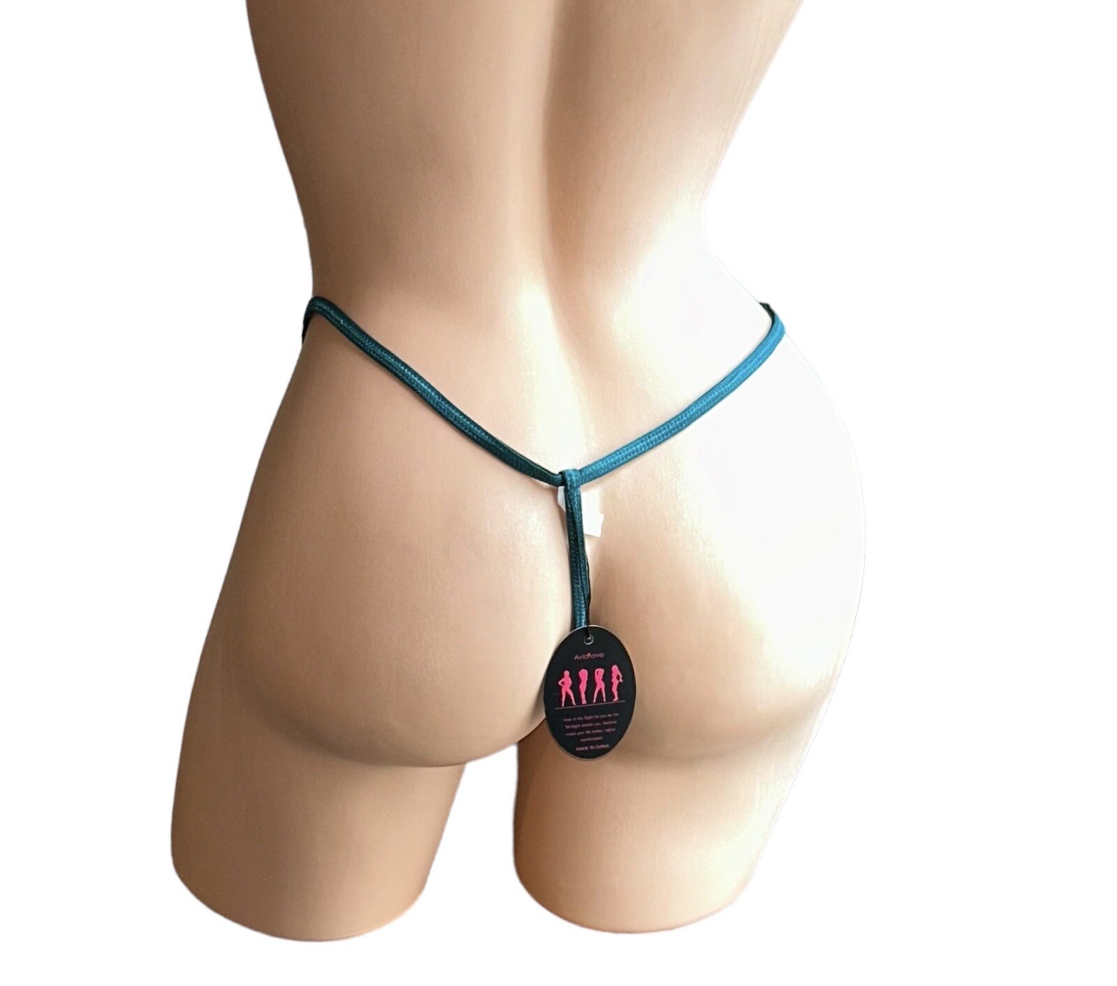Avidlove Blue/Green Satin G-String Thong String Bikini Panties Womens XL NWT