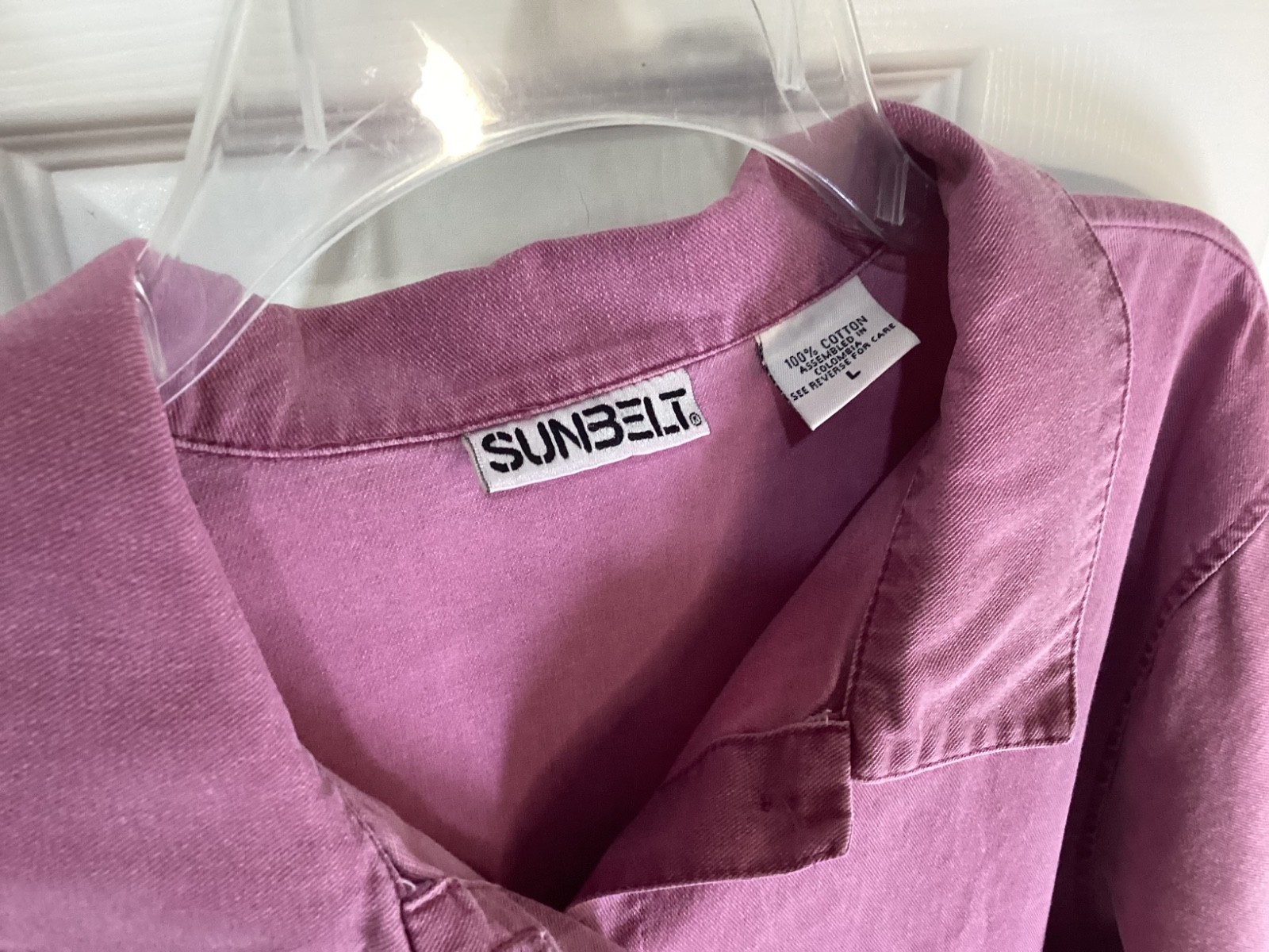 VTG 90s Sunbelt Denim Dress Mauve Button Cottagecore Prairie Cotton ~Large