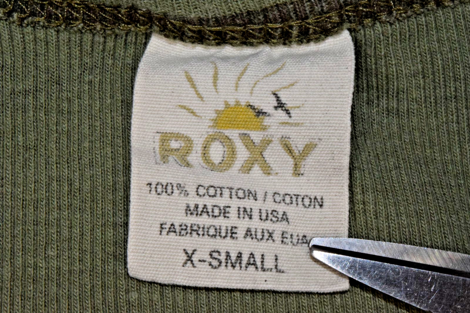 Vintage Roxy Tank Top Size XS 90s Ribbed Woodland Camouflage Made USA