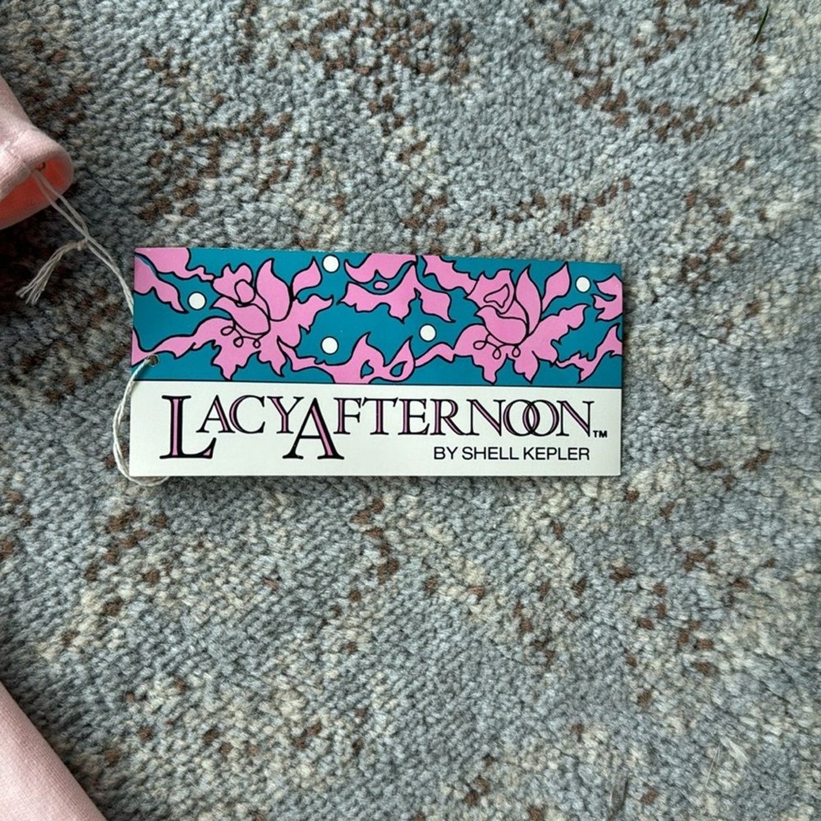 Vintage Lacy Afternoon by Shell Kepler Lace Detail Cardigan Pink Medium