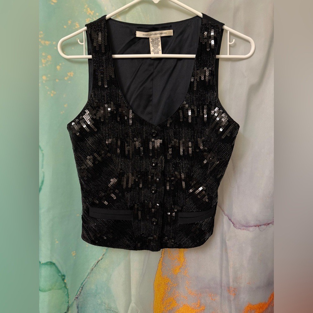 Diane von Furstenberg Yvette Sequins Vest Size: 4