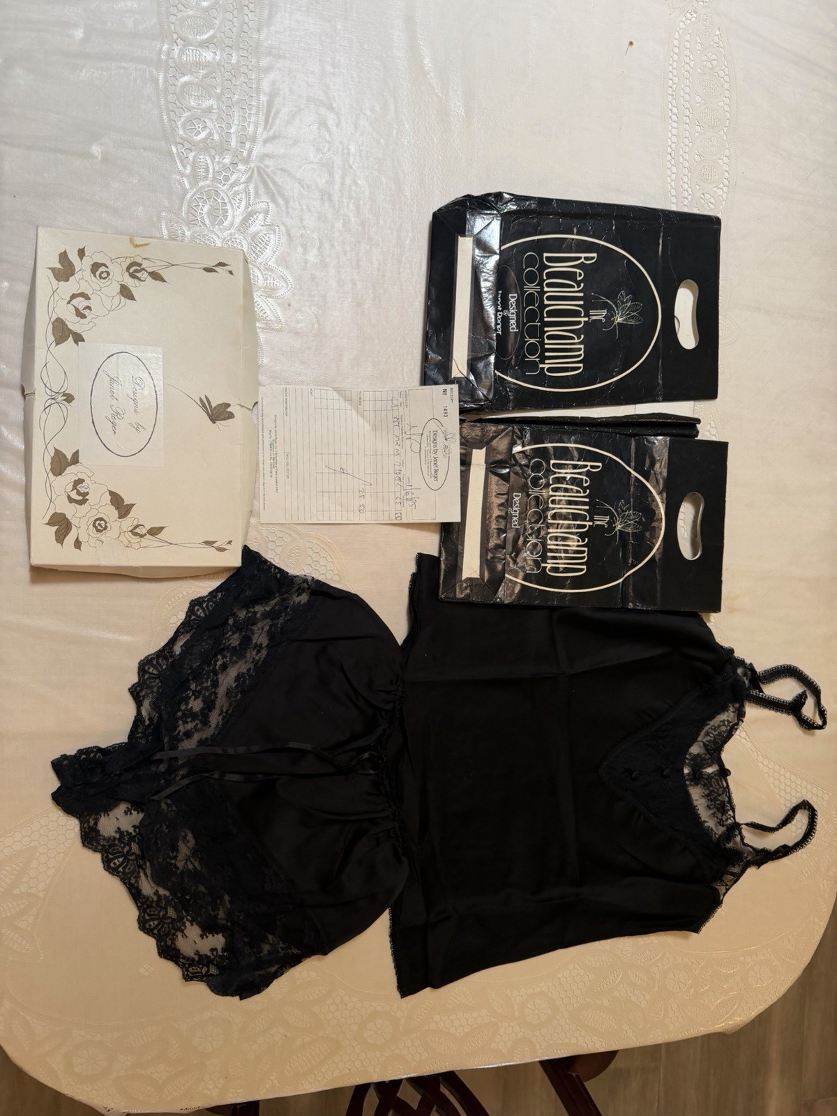 Janet Reger 1985 Beauchamp Collection Silk Camisole and Panties