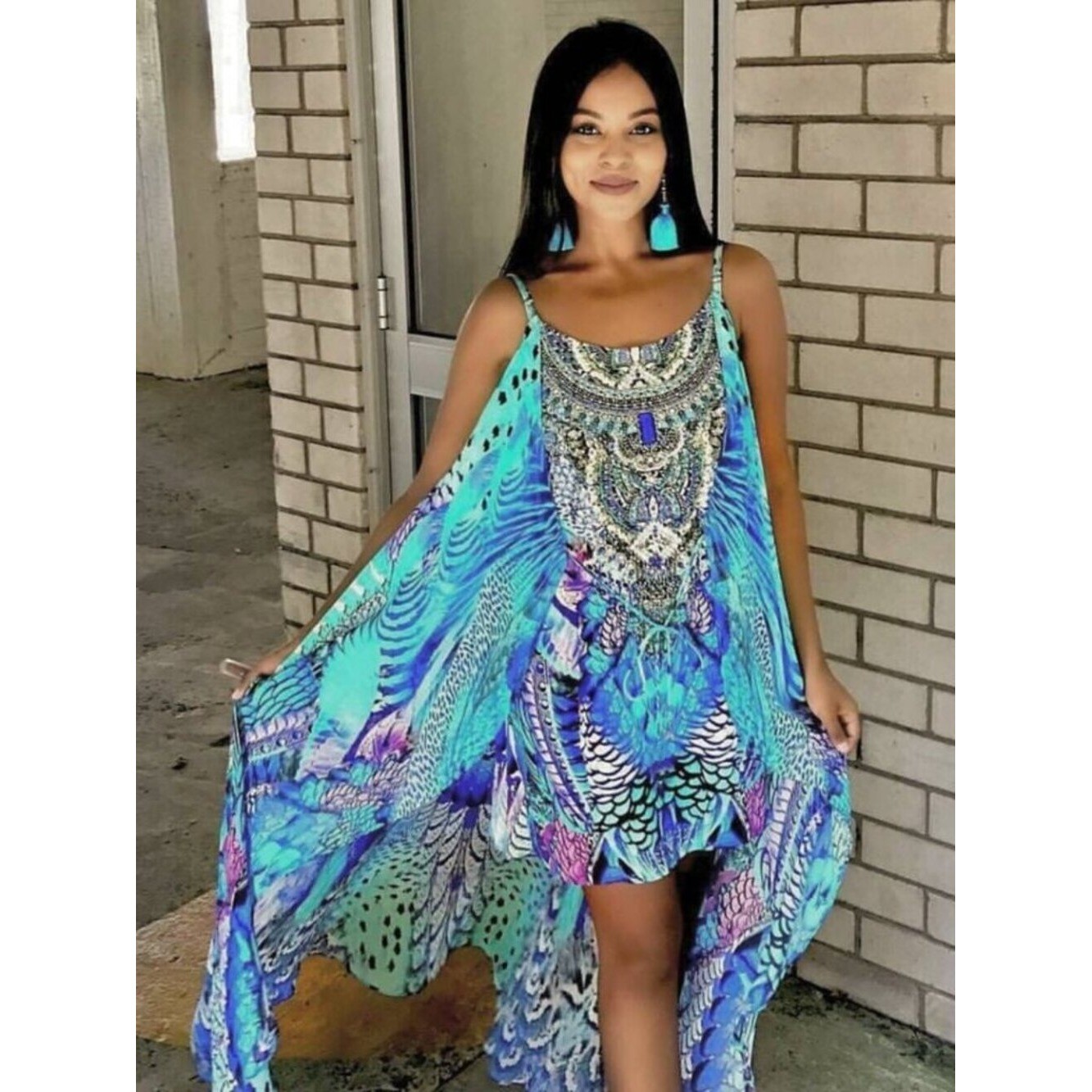 RARE! Camilla Moon Dance Mini Dress With Overlay Size XS