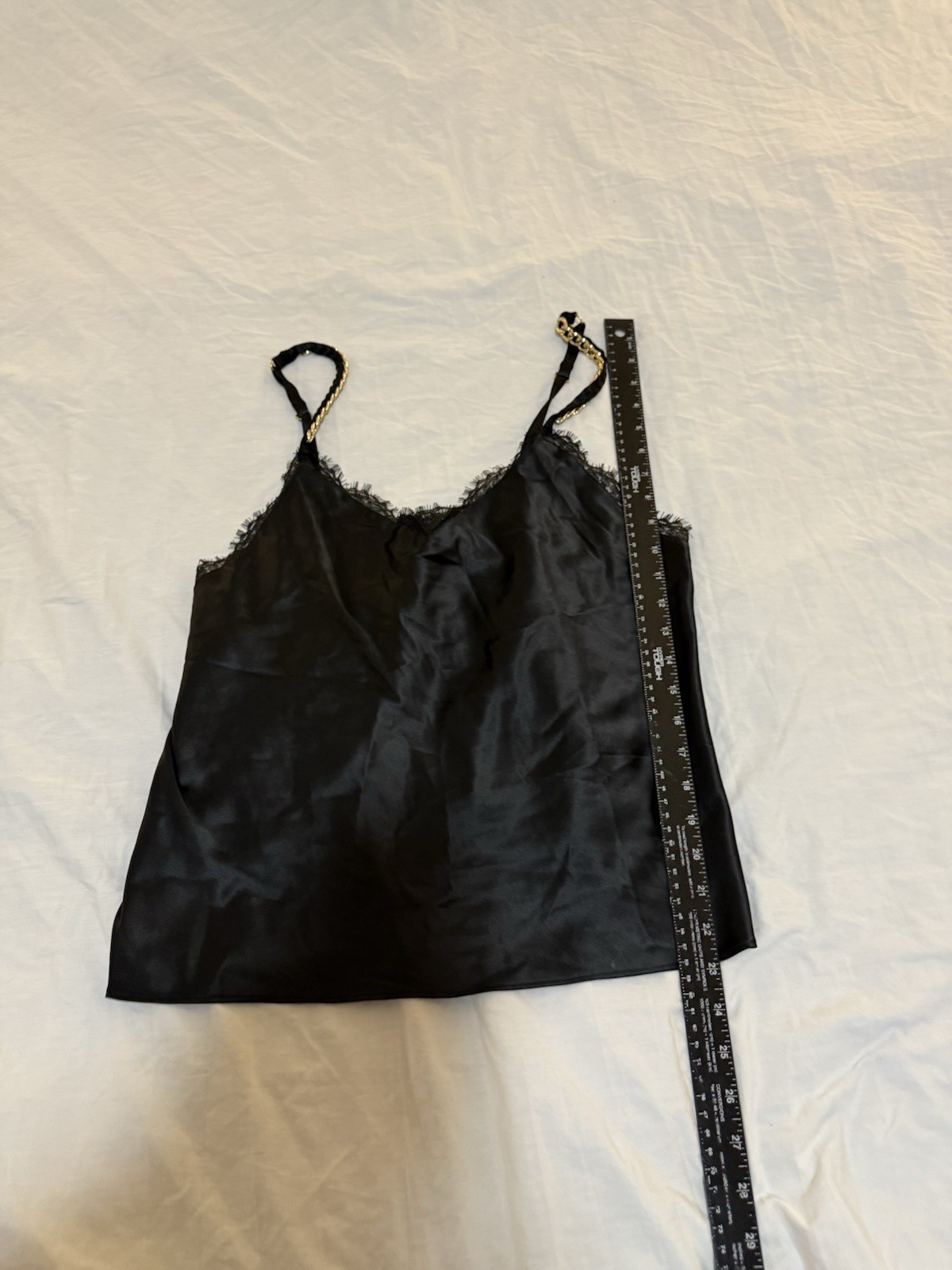 Vintage Victoria’s Secret Black Satin Lace Camisole Top Lingerie Large 173