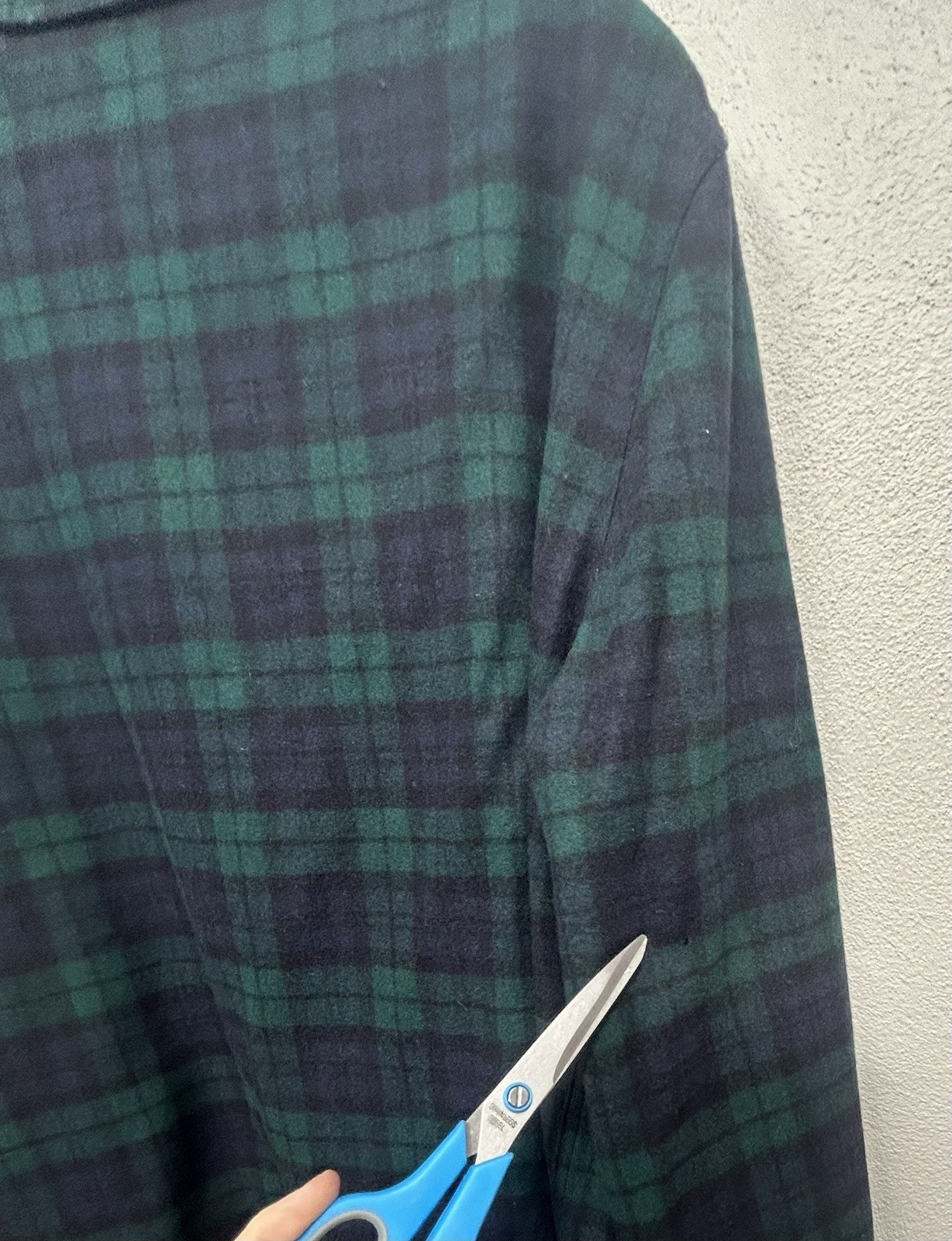 Vtg Pendleton Blazer Large Green Blue Tartan Plaid Virgin Wool Crest preppy
