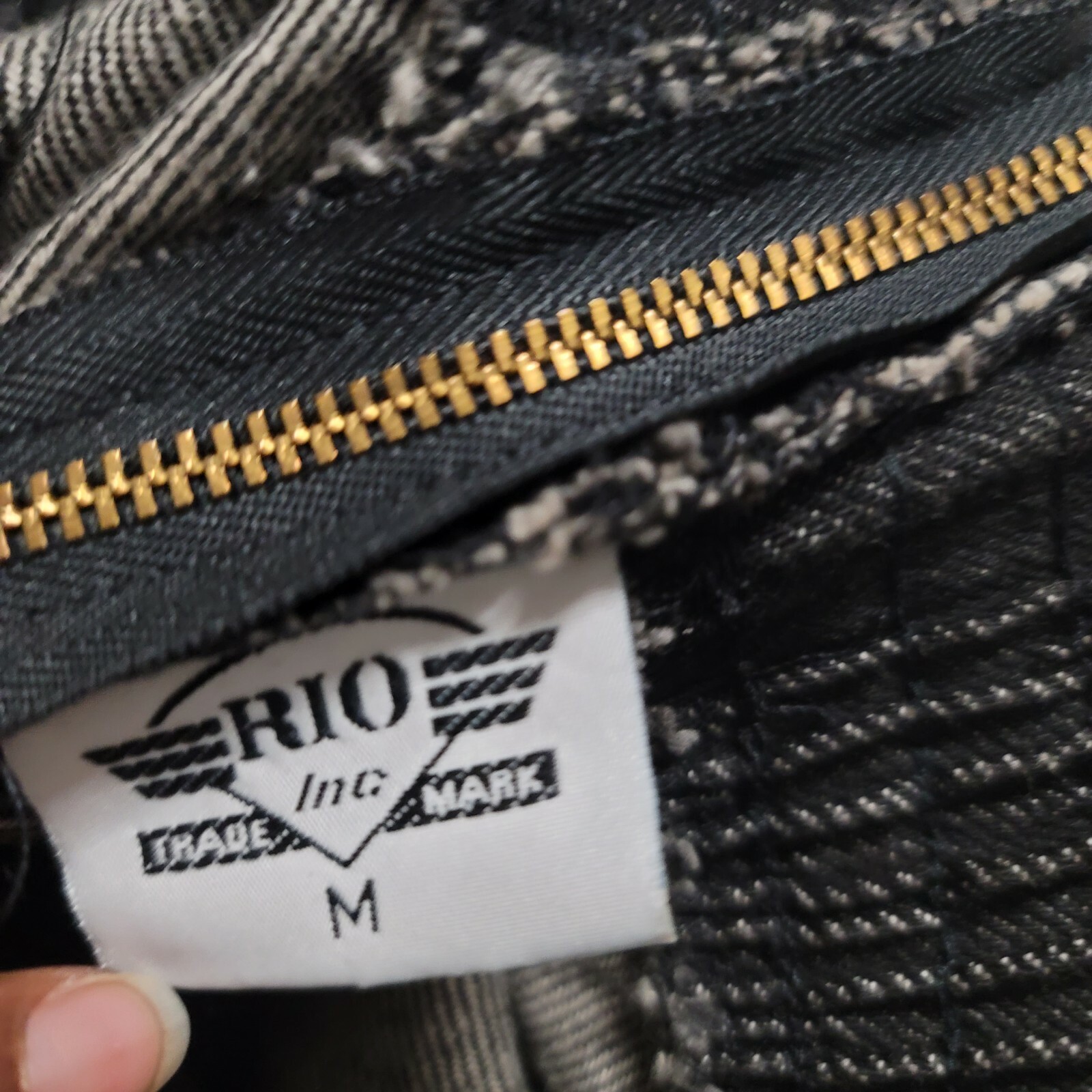 Vintage Rio inc High Waist Straigt Leg M Black zip black pleated front Jeans