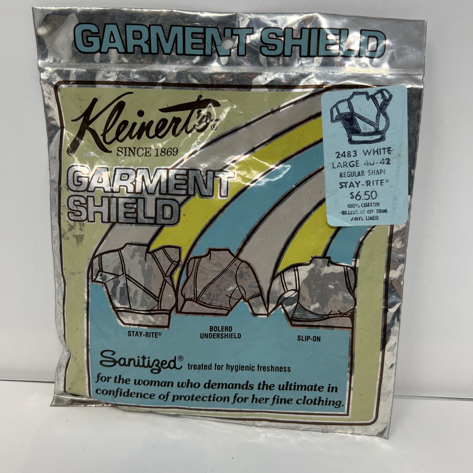 Kleinerts Womens Regular Shape Stay-Rite Garment Shield 2483 White Large 40″ 42″