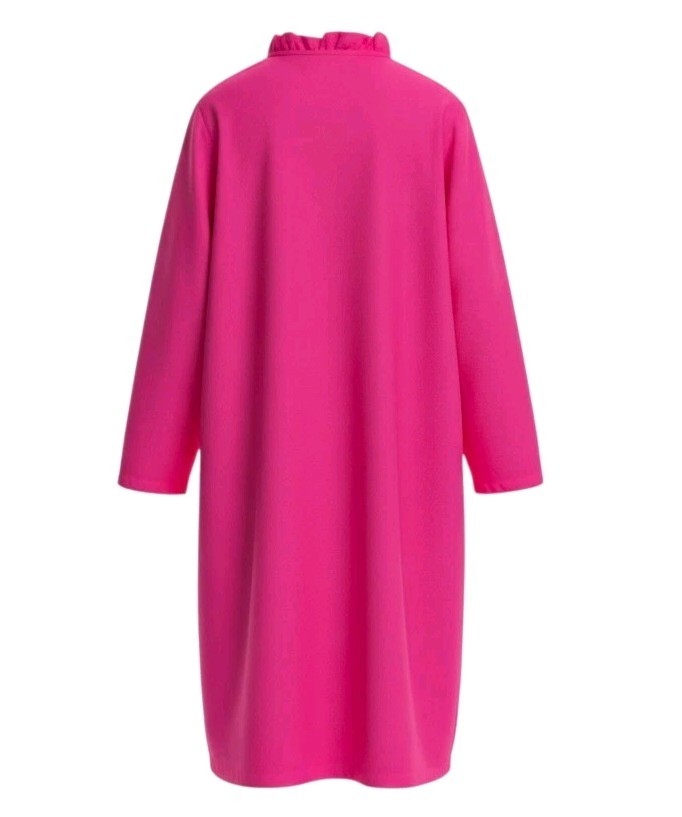 Vintage Moon Dance Pink Ruffle Robe Nightgown Housecoat 39” Long Size Large