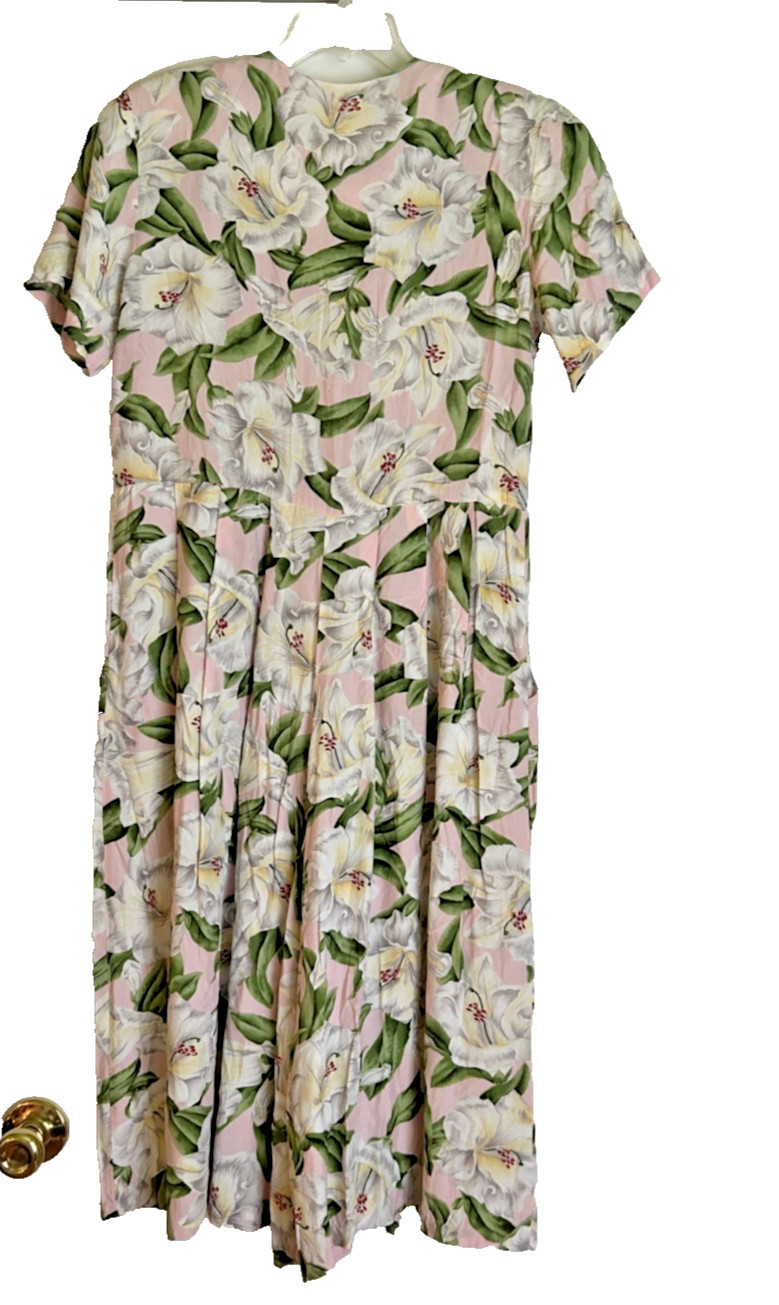 Vintage 1980s Carol Anderson Tropical Romper Cropped Palazzo Jumpsuit M 9/10