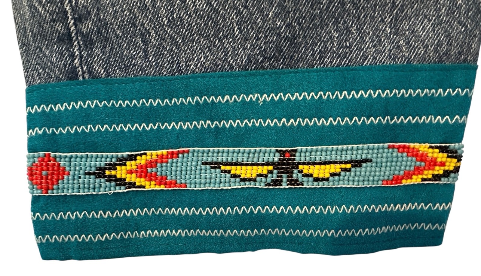 Vintage Buzz 18 Beaded Levi’s 501 Jeans 1980s Reworked 28” Waist USA Made Boho