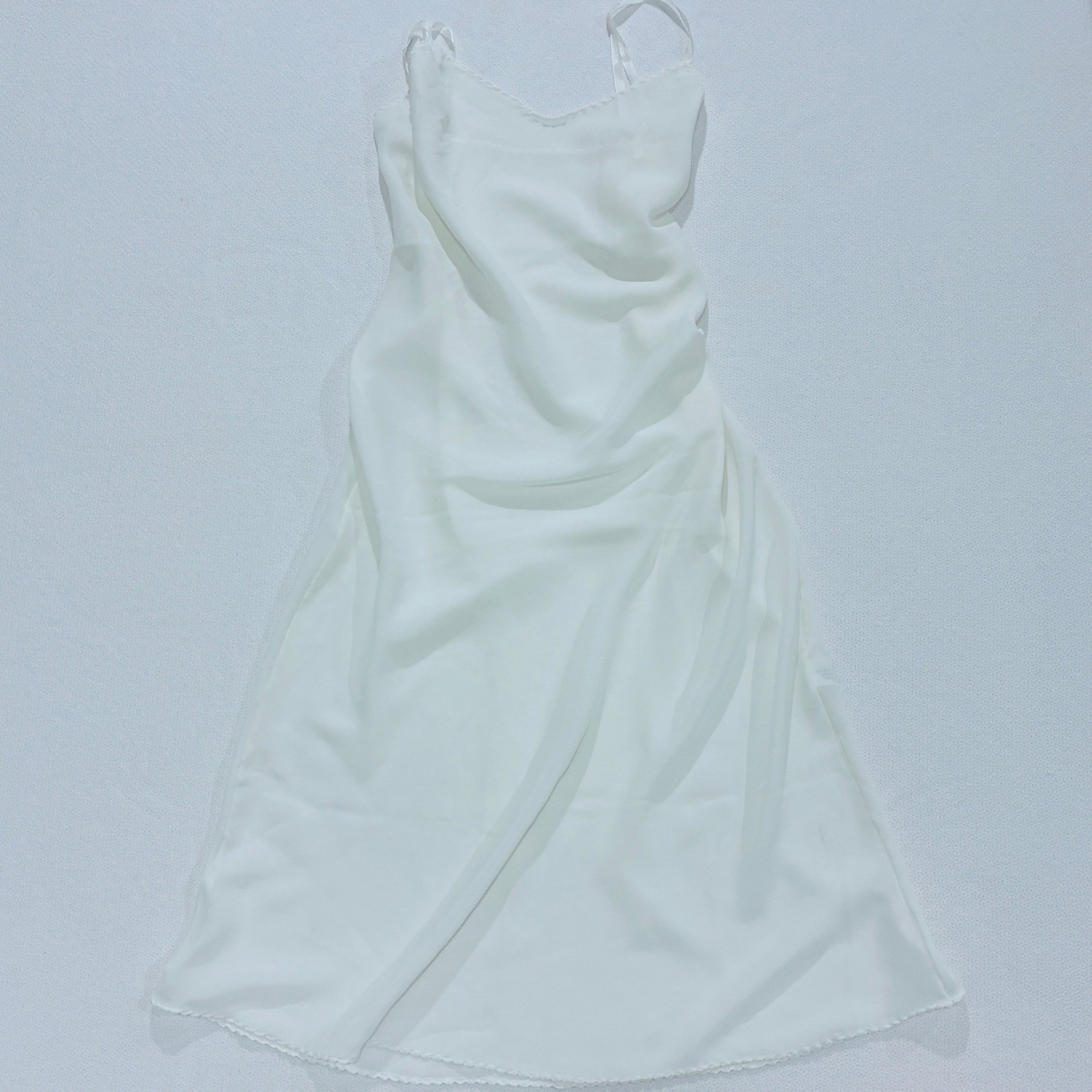 Vintage Slip Night Gown Made in USA White Coquette Angelic Minimalist Size 38