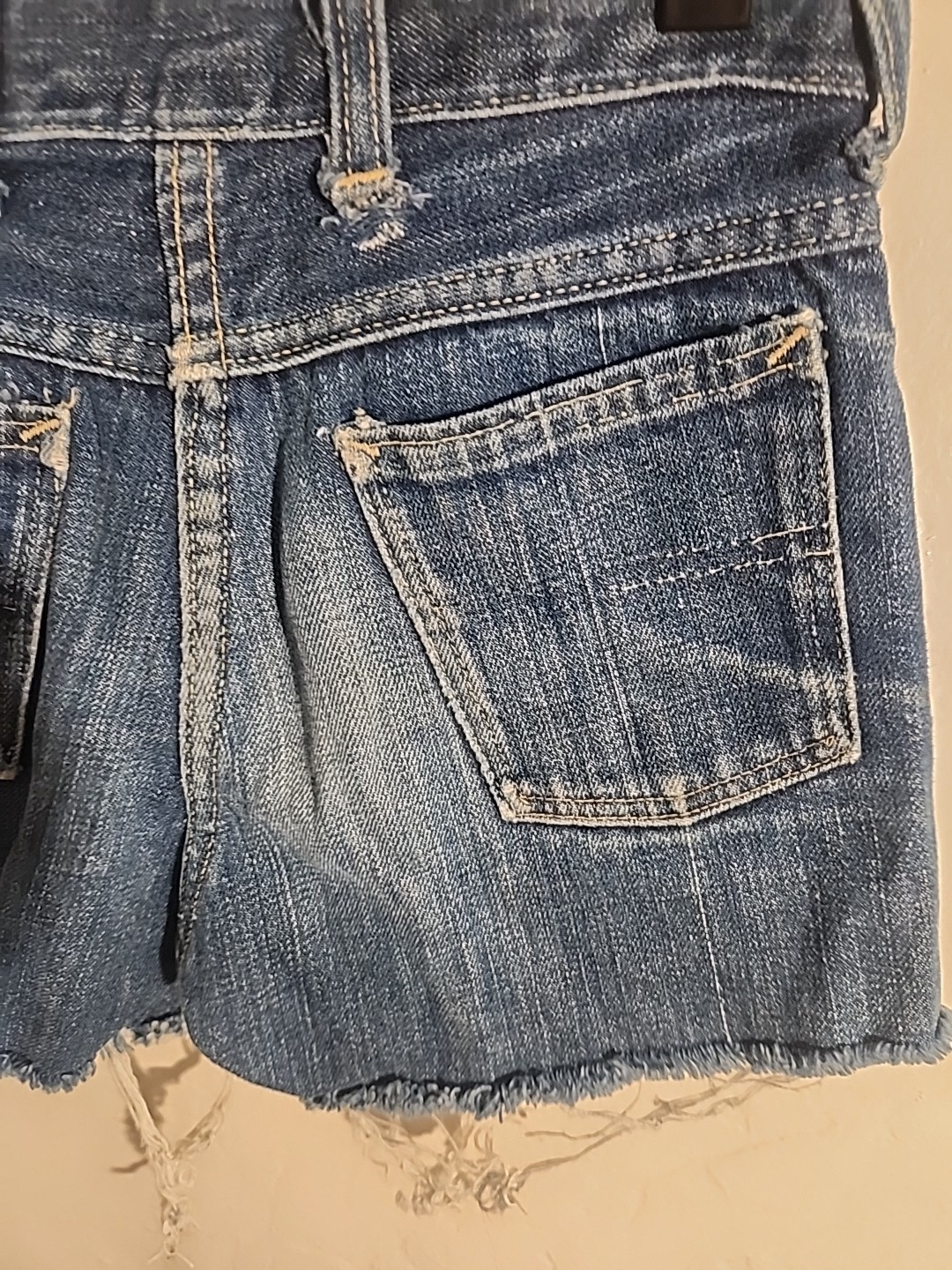 vintage denim cutoffs shorts 50’s 60’s indigo jean 23 3/4″ w cut-off