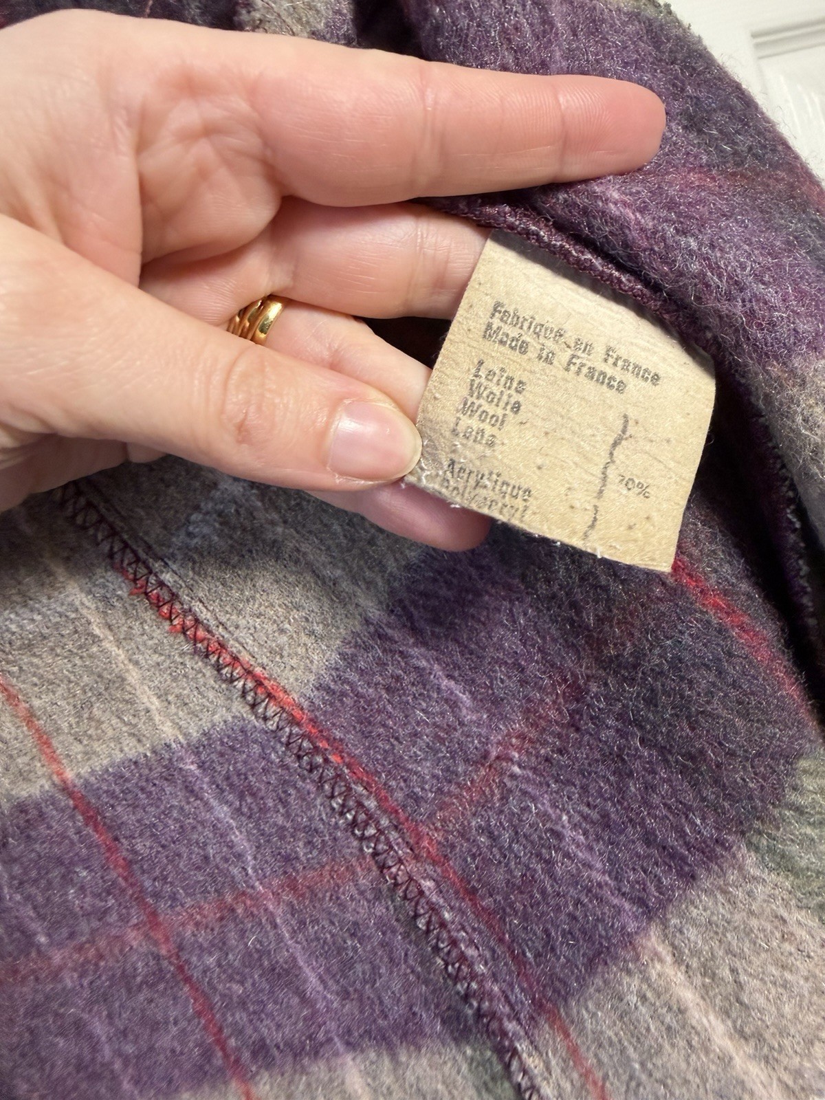 Vintage Wool Plum Cape Coat