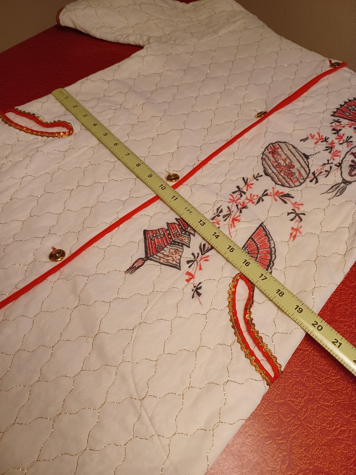 True VTG Mid-century 1950s 1960s Asian Influence Robe „Dream Wear” MCM LanternS