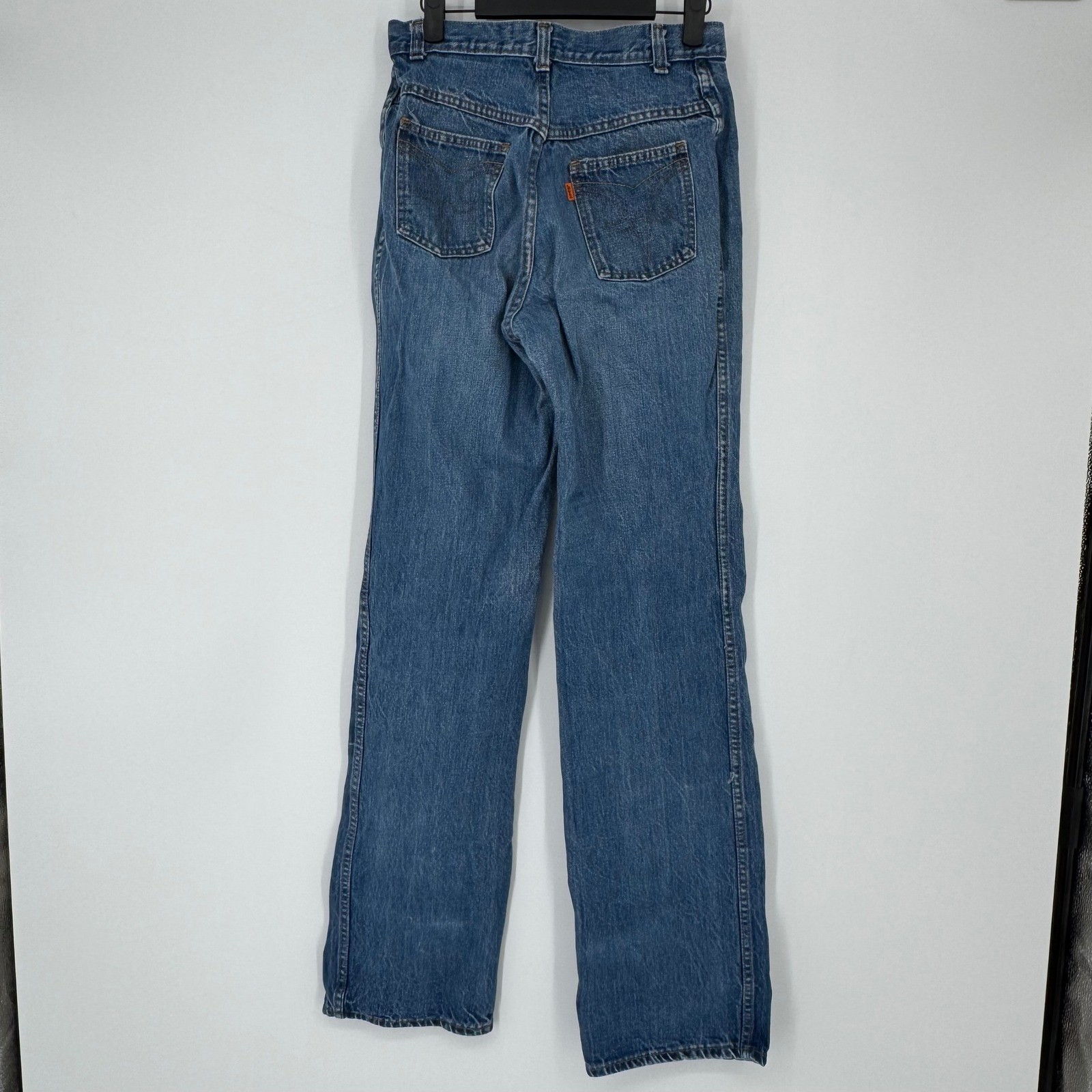 Vintage Levis Orange Tab High Waisted Straight Leg Jeans Medium Wash Blue 28×34