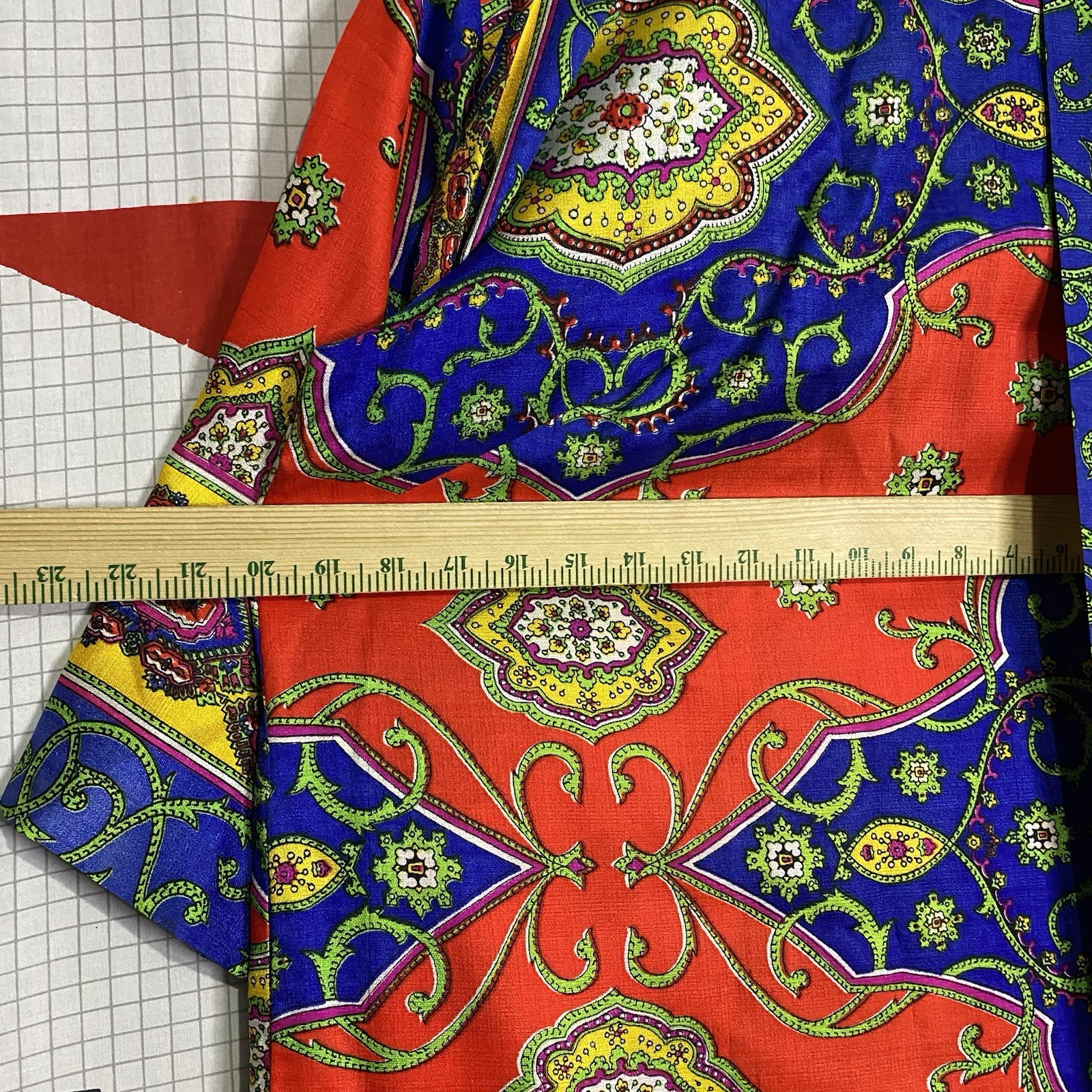 Vintage 60s Pyschedelic Kaftan Dress Small Wrap Hippie Boho Paisley Mod 70s