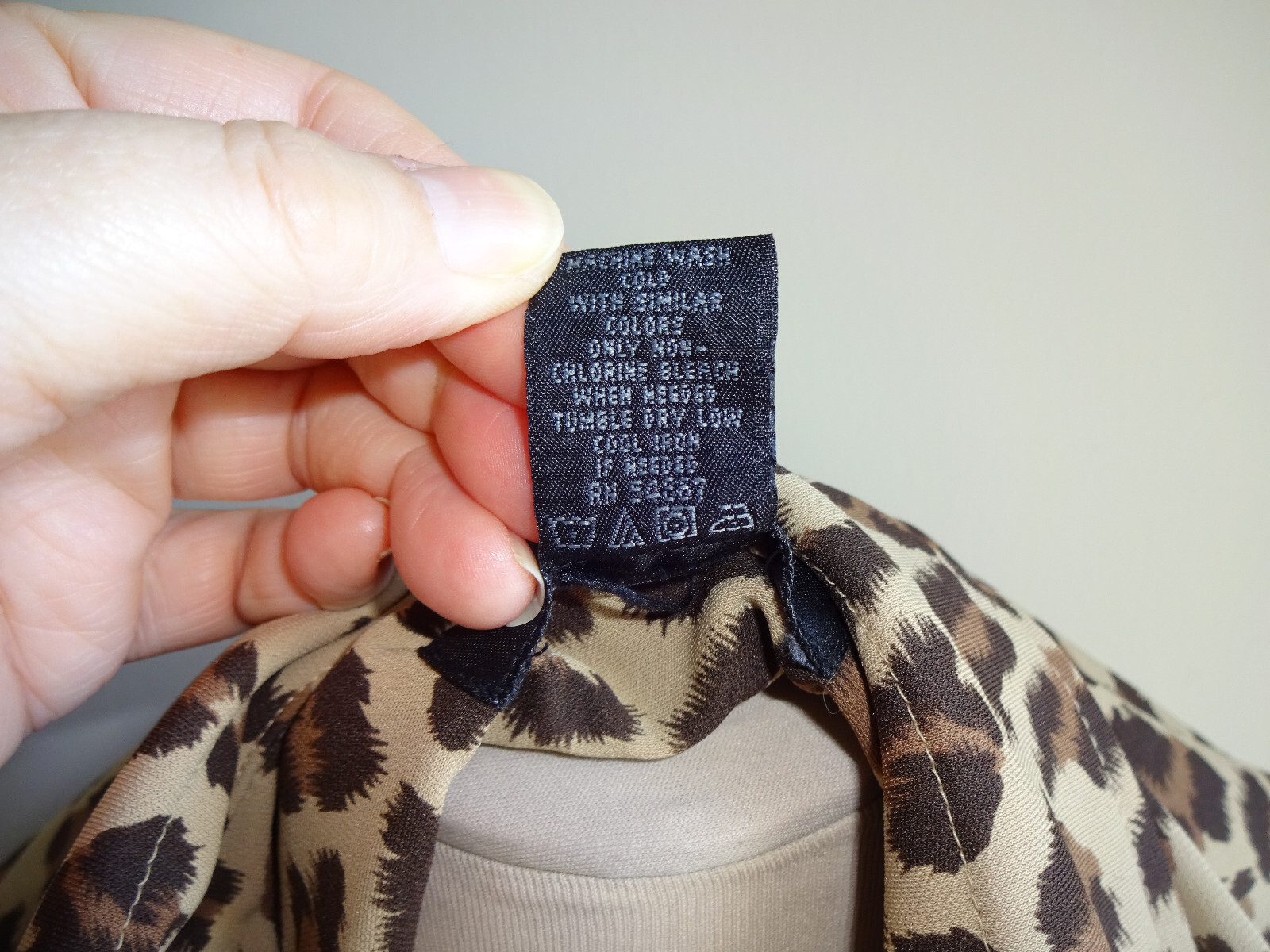 Vintage Womens Express World Brand Dress 7 8 Brown Animal Leopard Print Korea