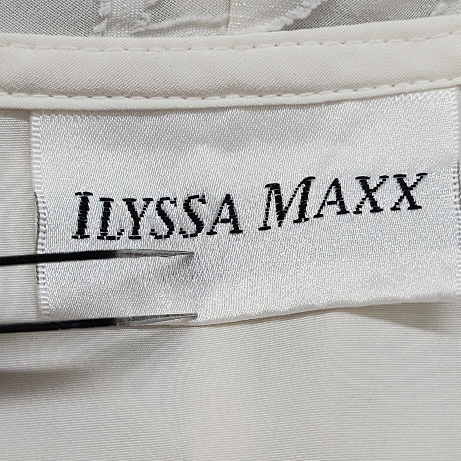 Vintage Ilyssa Maxx Chiffon Caped Button Front Blouse Size 16 Ivory Cottagecore