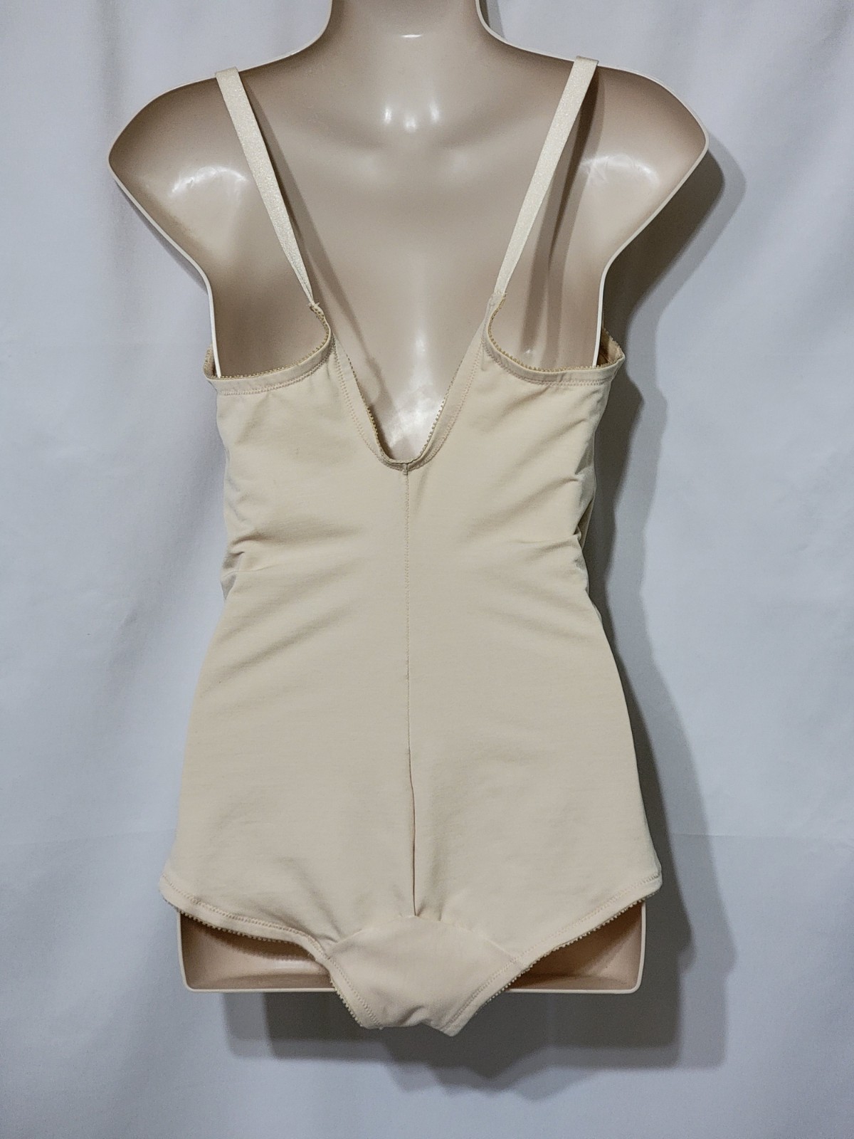 VINTAGE SUBTRACT SHAPEWEAR BODY SUIT 36C #2406 ALL IN ONE GIRDLE BEIGE USA ILGWU
