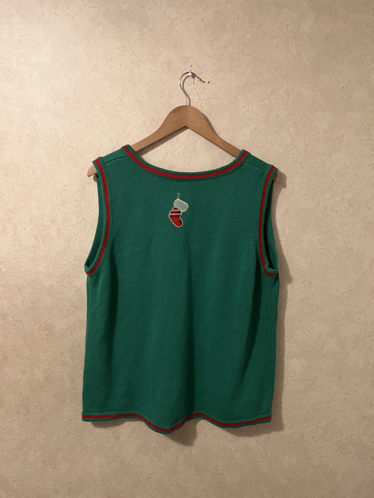 Christmas Sweater Vest Womens XL Holiday Time Snowman