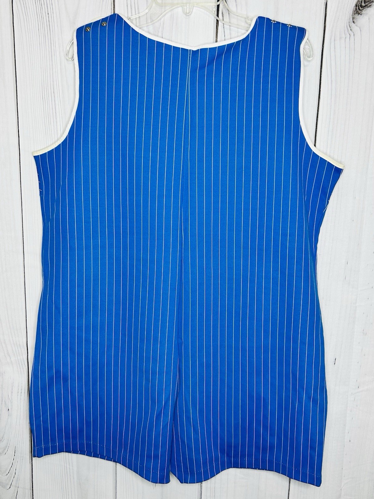 Vintage Romper PE Tank Top 60s Gym Class Physical Education Sz XXL Blue Striped