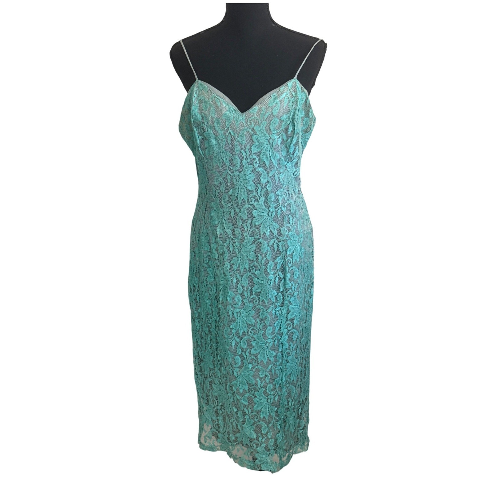 Vintage A La Carte Womens Babydoll Lace Midi Dress M Romantic Coquette Fairycore