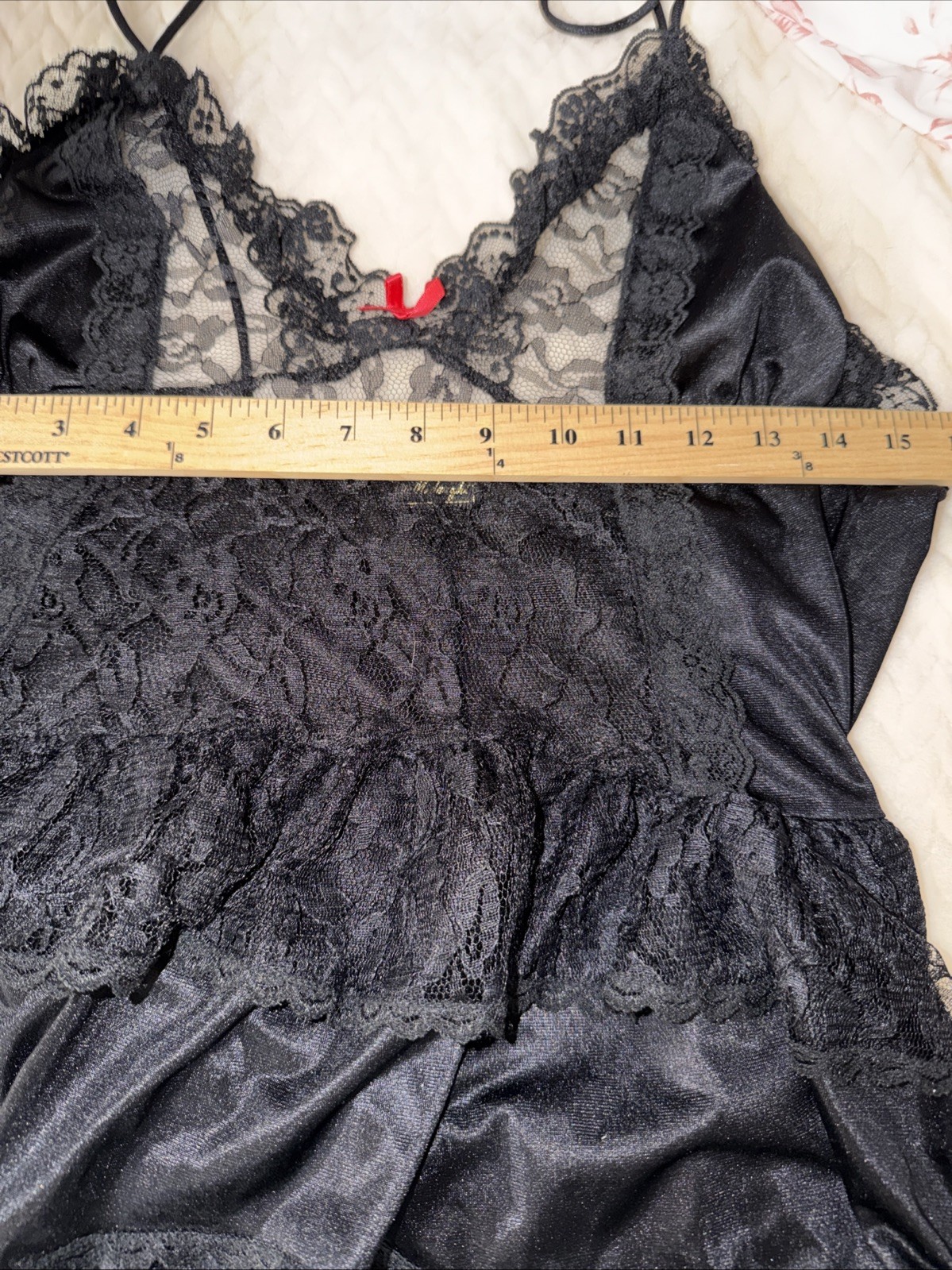 Vintage Usa Stroke Of Midnight Lace Slip Dress Hi Lo Size Medium Whimsy Goth