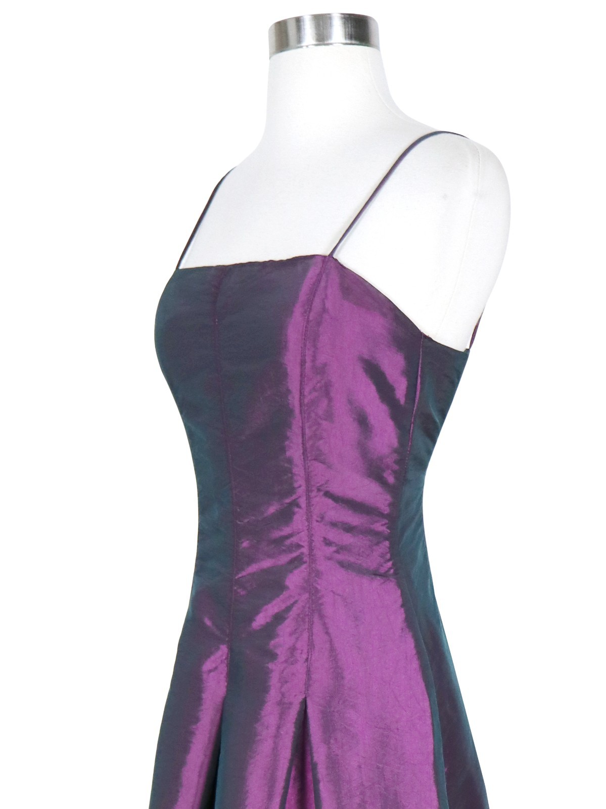 Vintage 90s Purple Spaghetti Straps Grunge Maxi Prom Gown Party Dress XXS XS