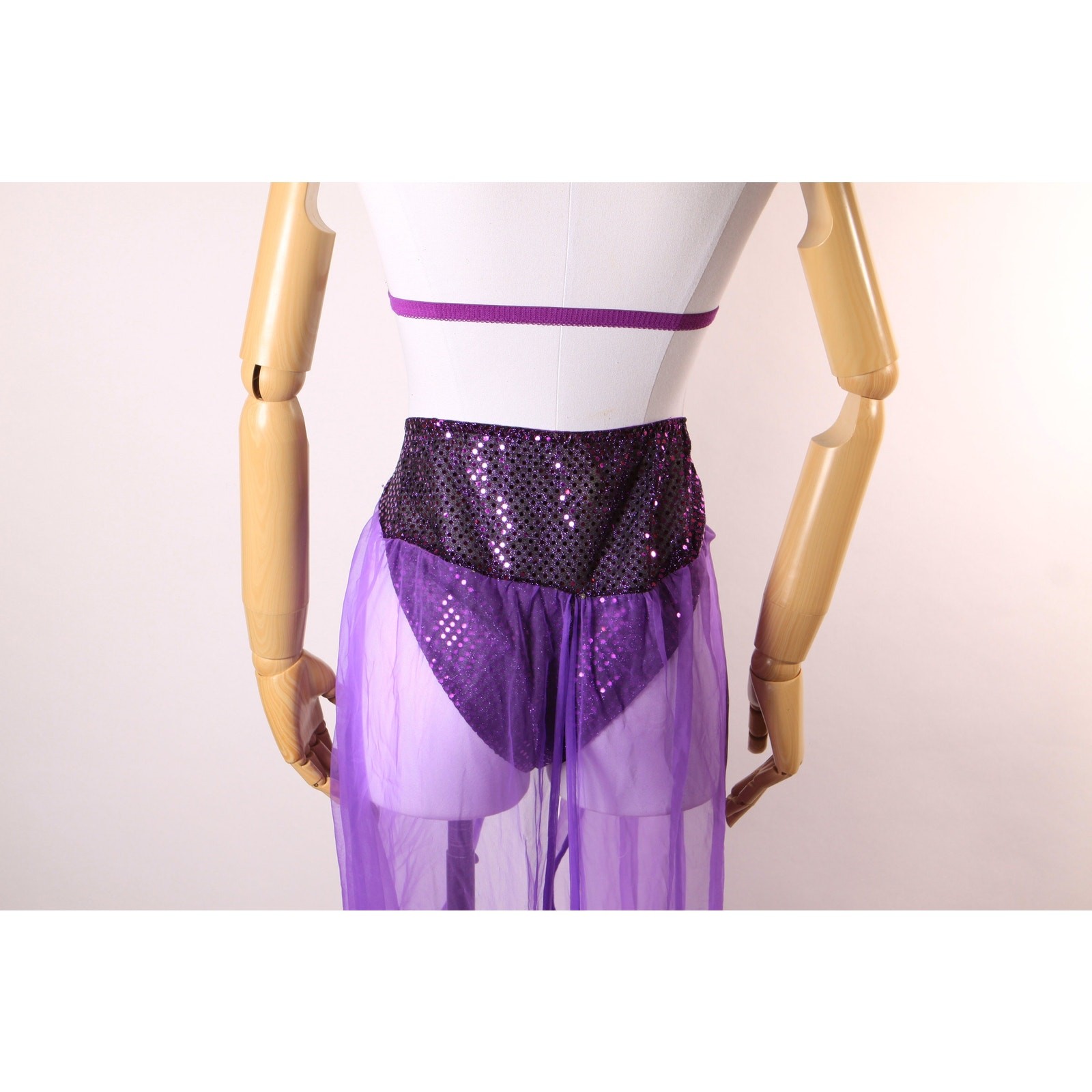1980s 1990s Purple Gold Bikini Top & Pants Genie Belly Dancer Lingerie Costume