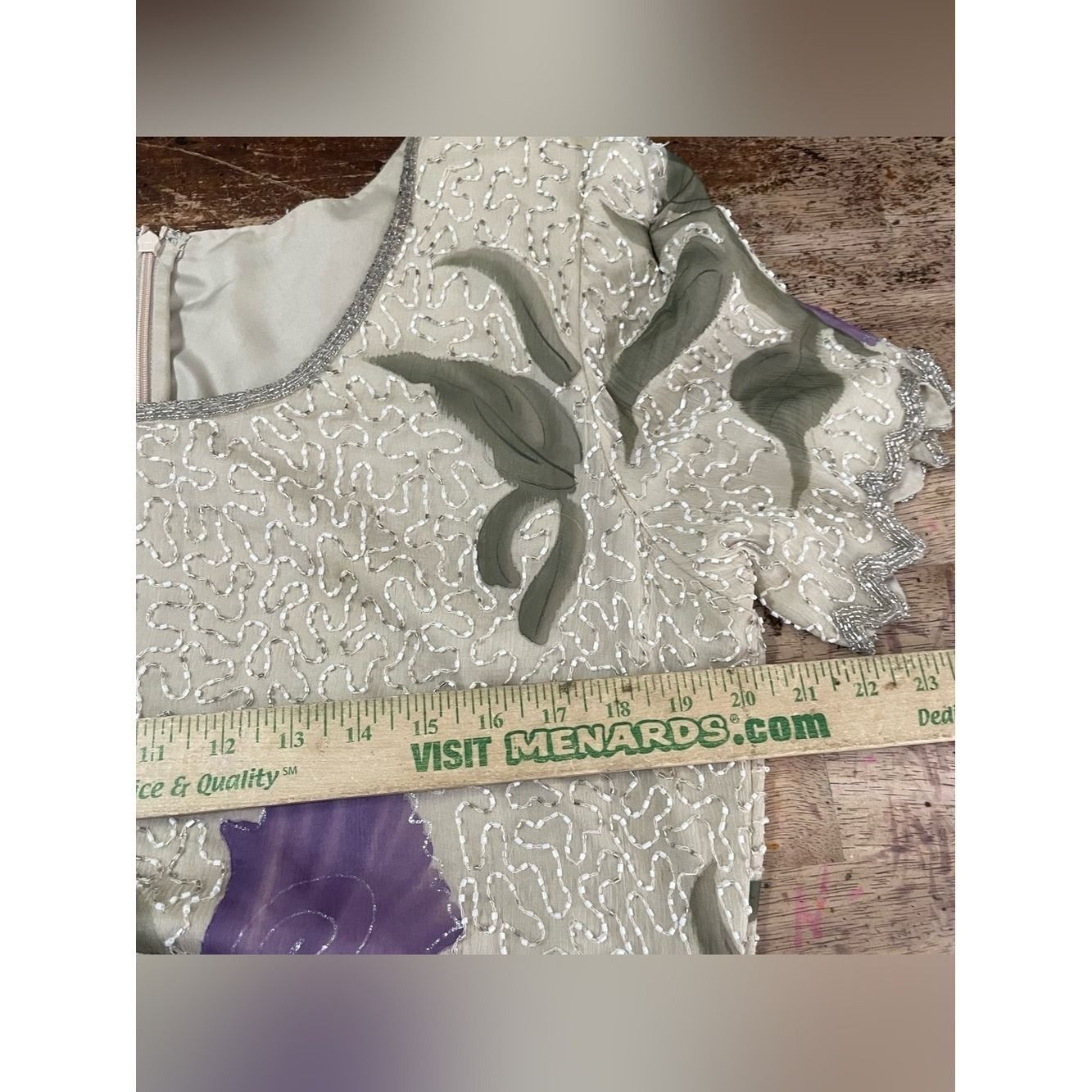 Vintage Laurence Kazar Intricate Beaded Silk Gown Mother of Bride Wedding Guest
