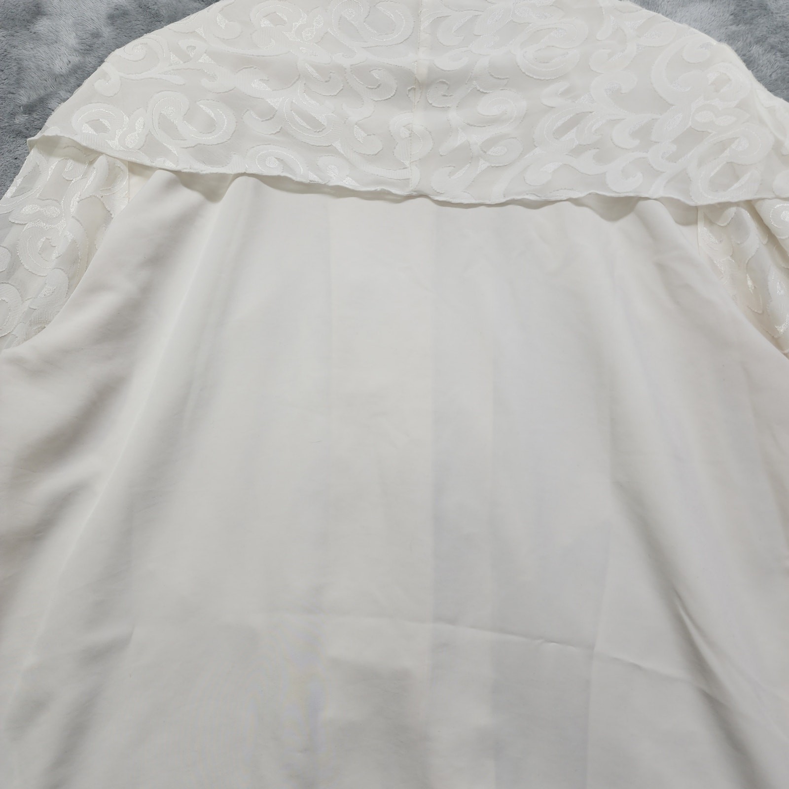 Vintage Ilyssa Maxx Chiffon Caped Button Front Blouse Size 16 Ivory Cottagecore